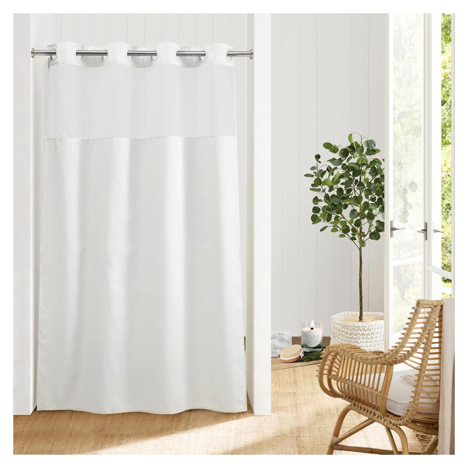 Cortina de Ducha River Dream 137x203 cm Blanca Sin Ganchos