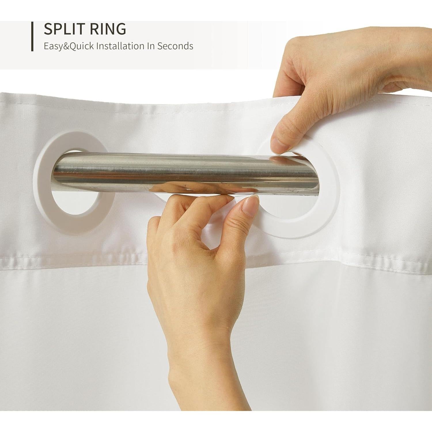 Cortina de Ducha River Dream 137x203 cm Blanca Sin Ganchos