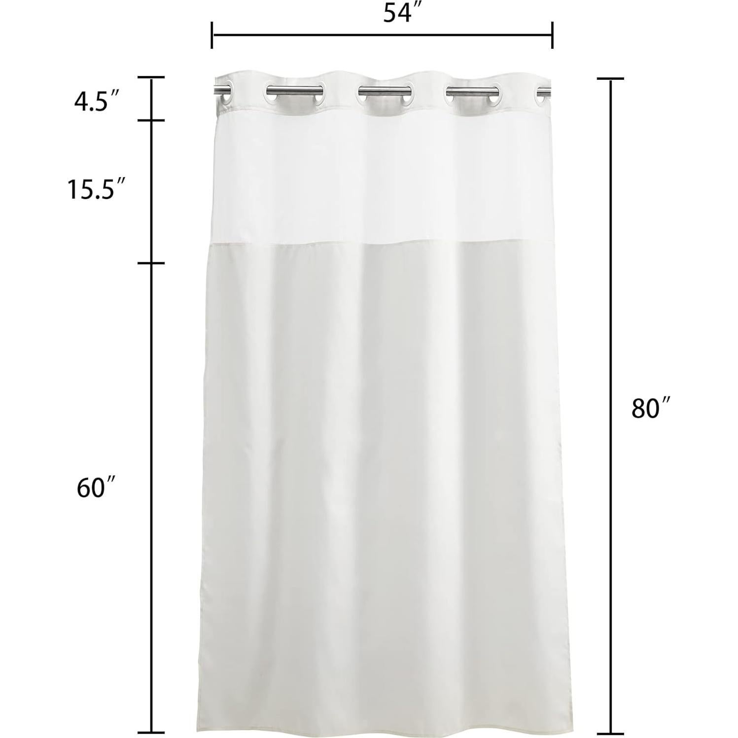 Cortina de Ducha River Dream 137x203 cm Blanca Sin Ganchos