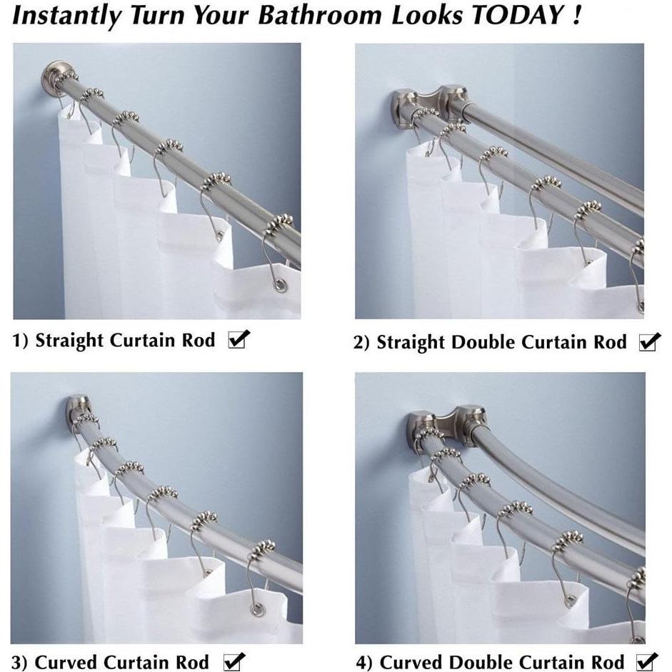 Anillas de Cortina de Ducha Uigos - Acero Inoxidable, Juego de 12