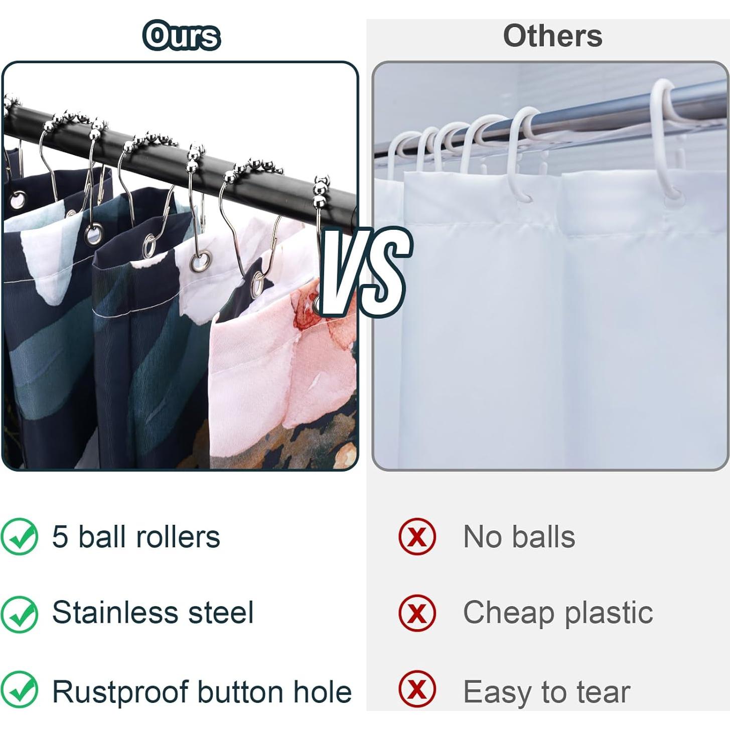 Cortina de Ducha Amaredom Floral Negra 183x183 cm Impermeable