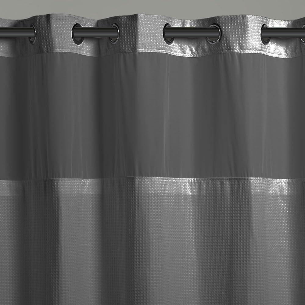 Cortina de Ducha Hookless Waffle 180x188 cm Gris Grafito