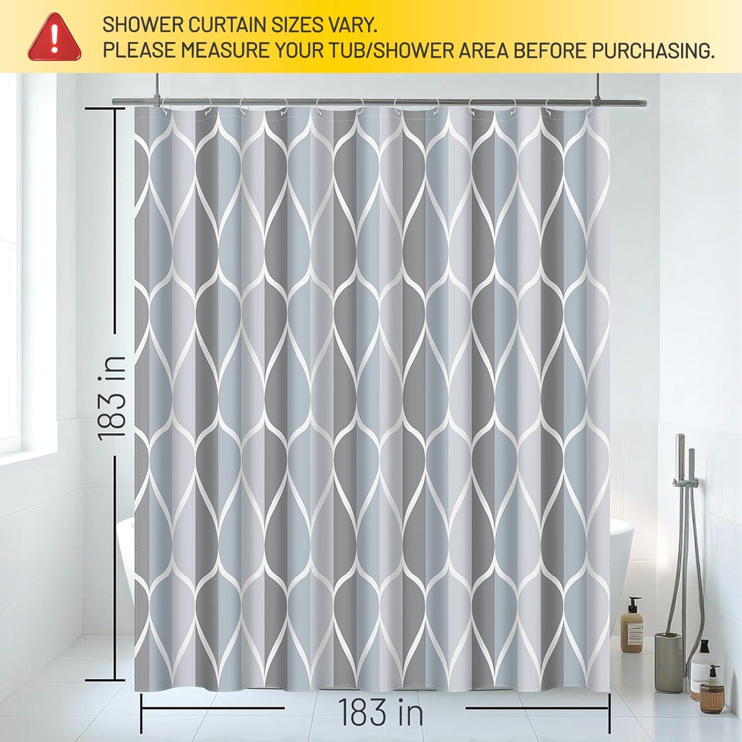 Cortina de Ducha Gris Gelbchu 182.88x182.88 cm Impermeable