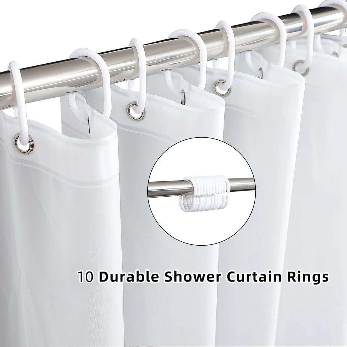 Cortina de Ducha Blanca 152.4 x 182.88 cm PEVA De-Mediocre