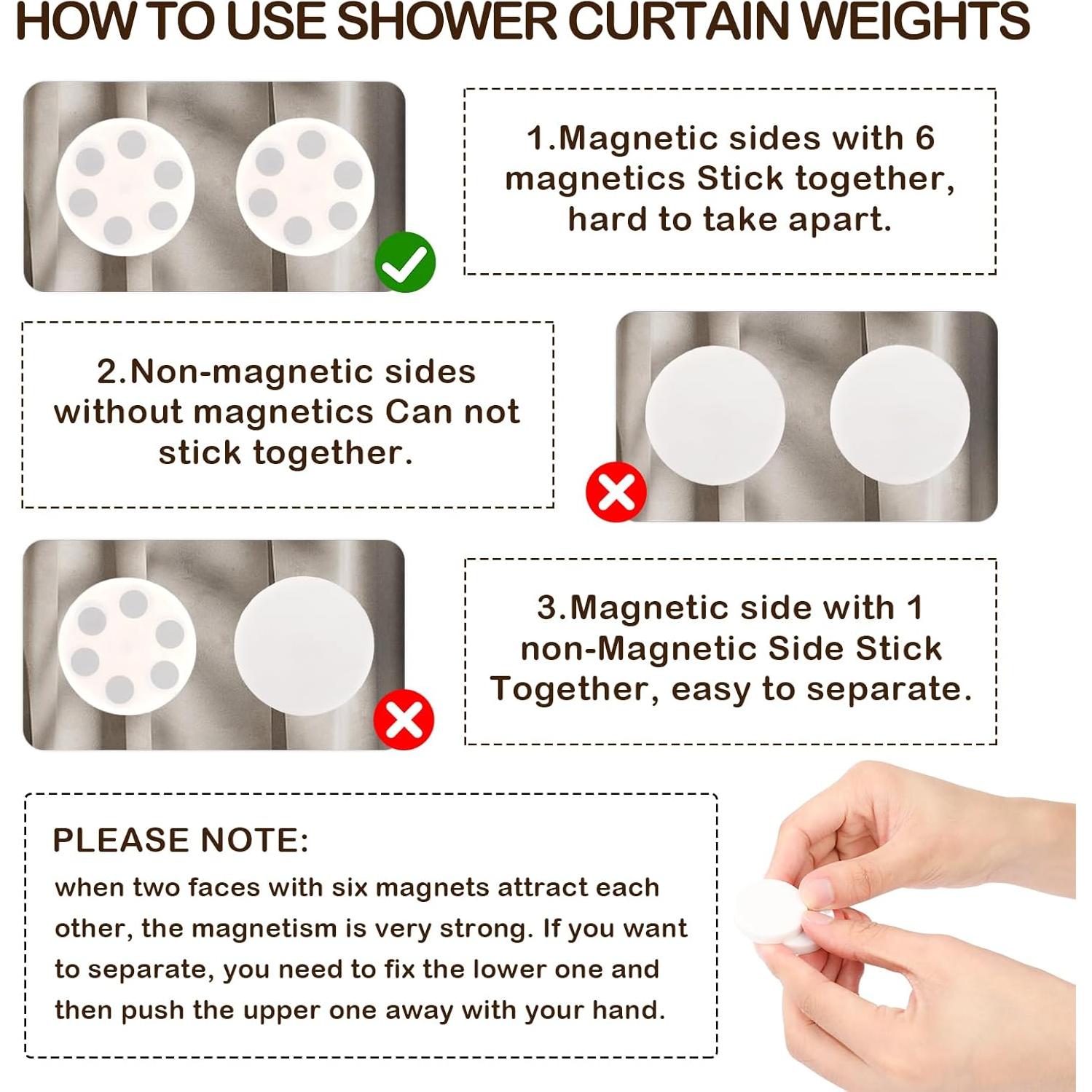 Pesas Magnéticas para Cortinas de Ducha YixangDD - 8 Piezas