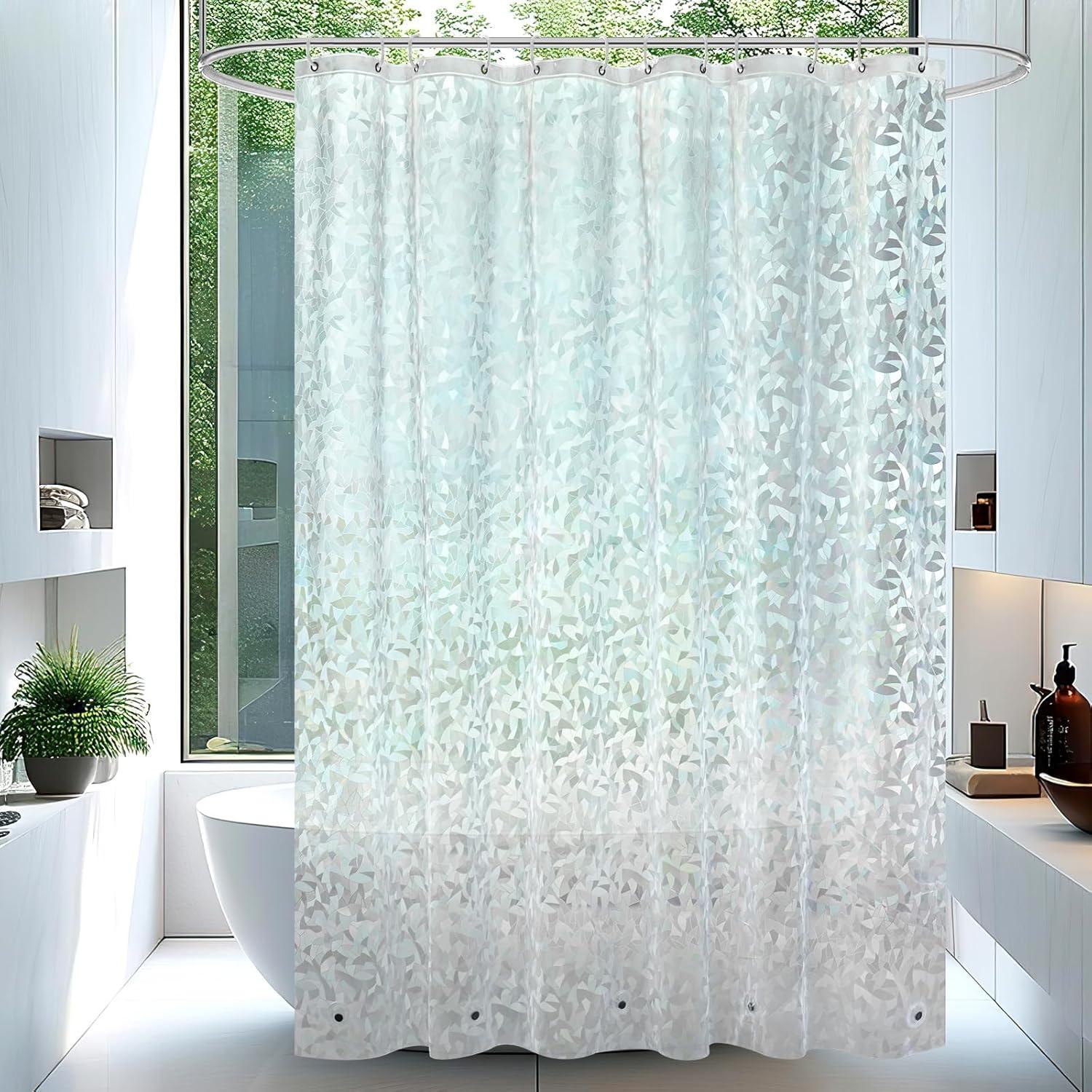 Cortina de Ducha AooHome 183x198 cm EVA Semi Transparente