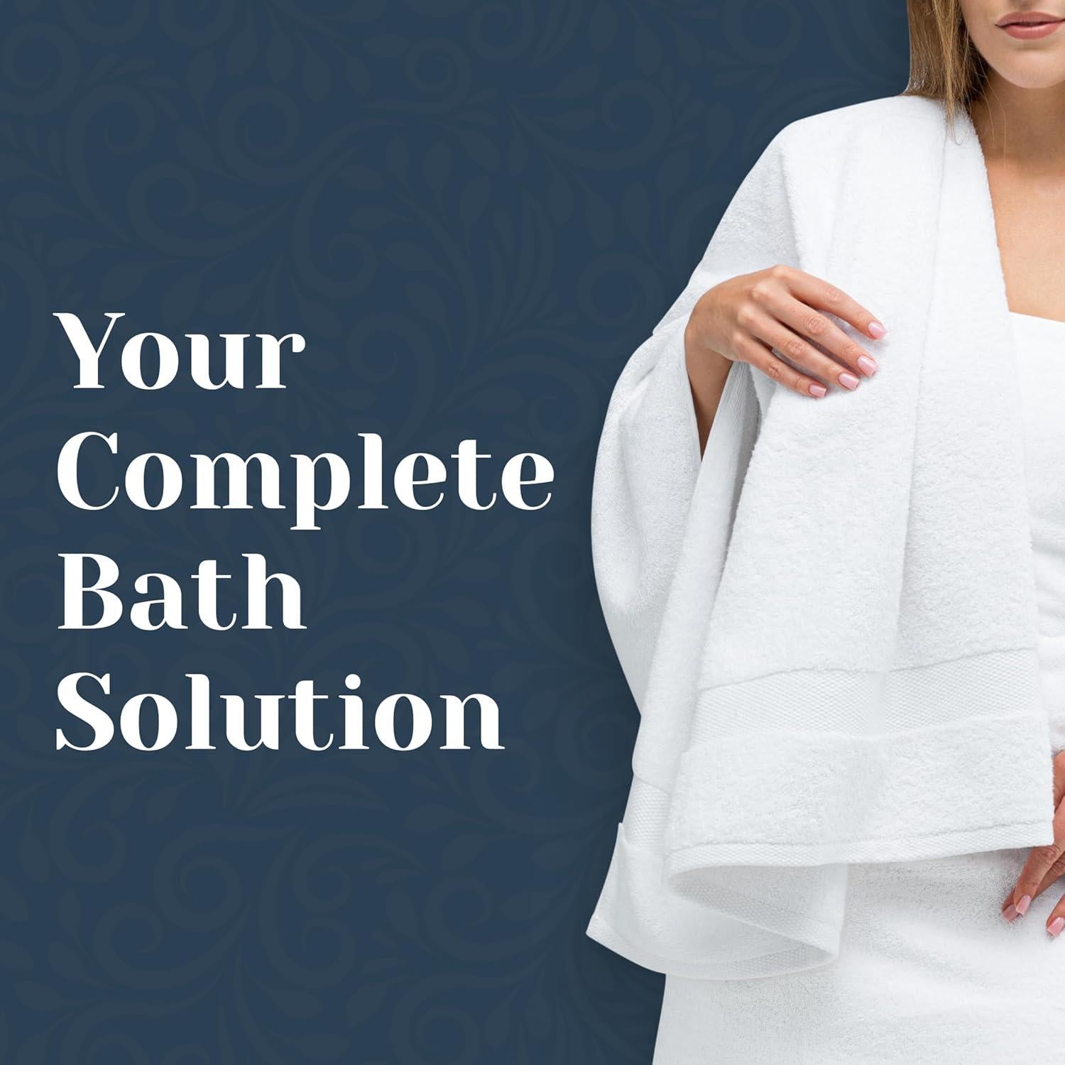 Juego de Toallas de Baño White Classic 8 Piezas 100% Algodón