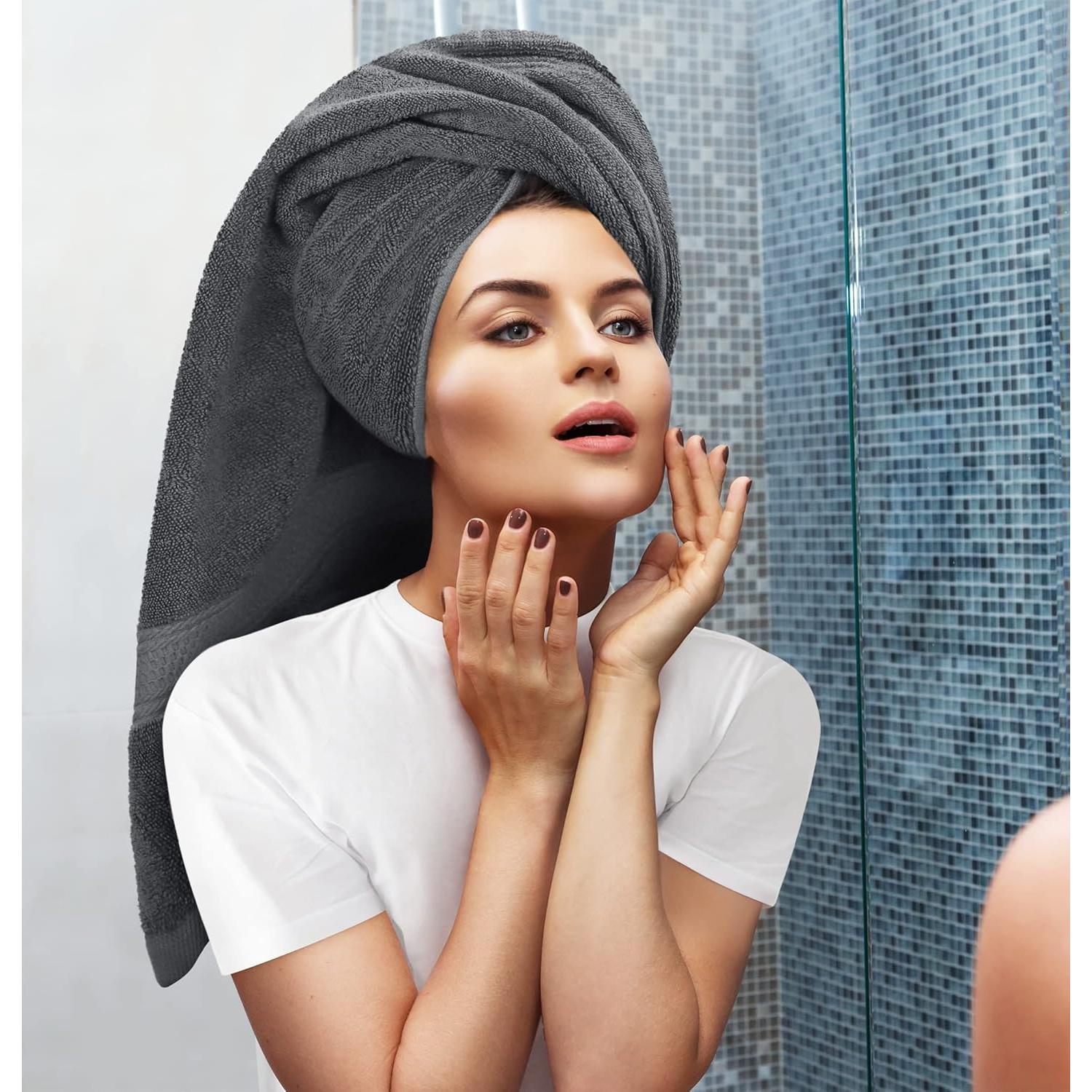 Juego de Toallas Utopia 8 Piezas 100% Algodón Gris 600 GSM