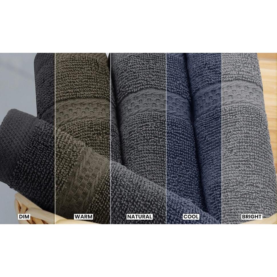 Juego de Toallas Utopia 8 Piezas 100% Algodón Gris 600 GSM