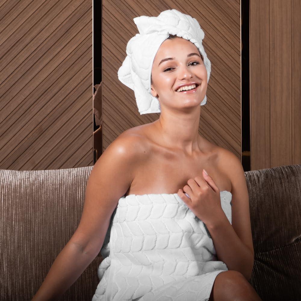 Juego de Toallas de Baño 100% Algodón Turco Bagno Milano 6 Piezas Crema