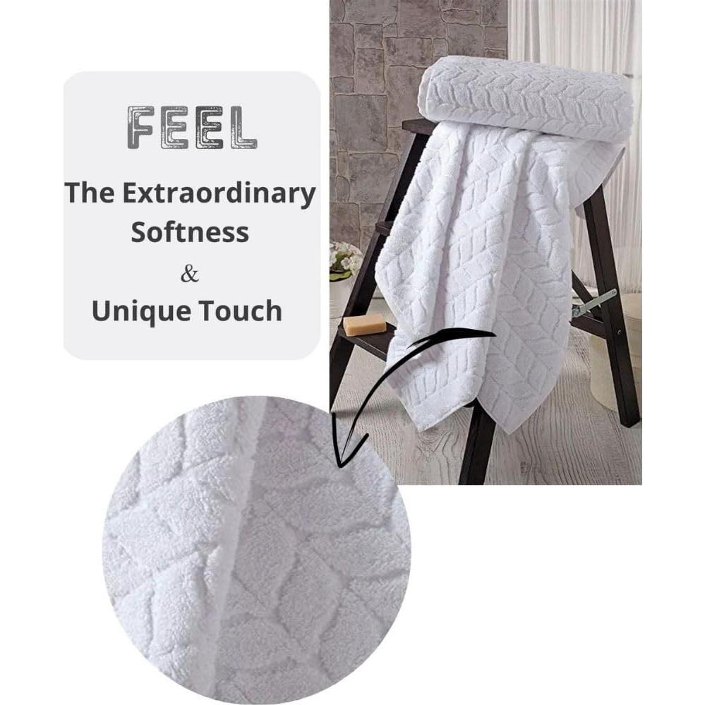 Juego de Toallas de Baño 100% Algodón Turco Bagno Milano 6 Piezas Crema