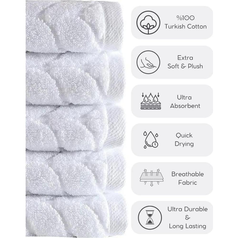 Juego de Toallas de Baño 100% Algodón Turco Bagno Milano 6 Piezas Crema