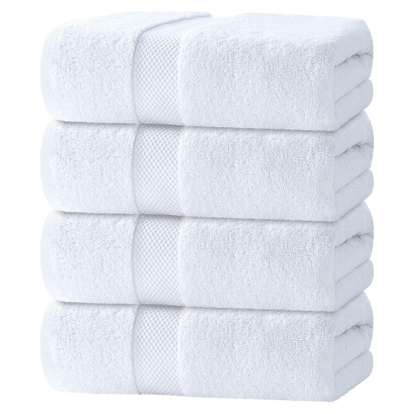 Juego de Toallas de Baño Lujo Clásico Blanco 4 Piezas 700 GSM