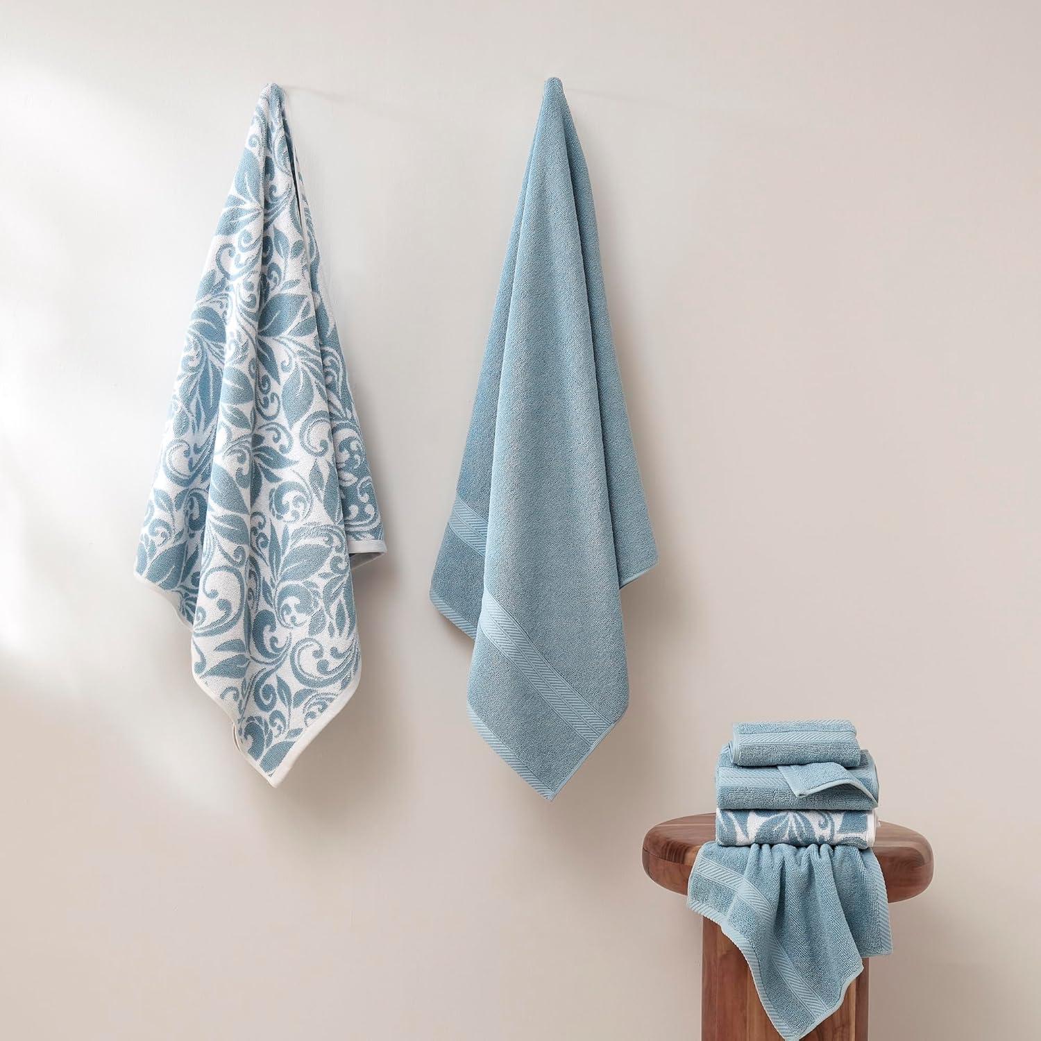 Juego de Toallas Modern Threads 100% Algodón 6 Piezas Azul Cielo