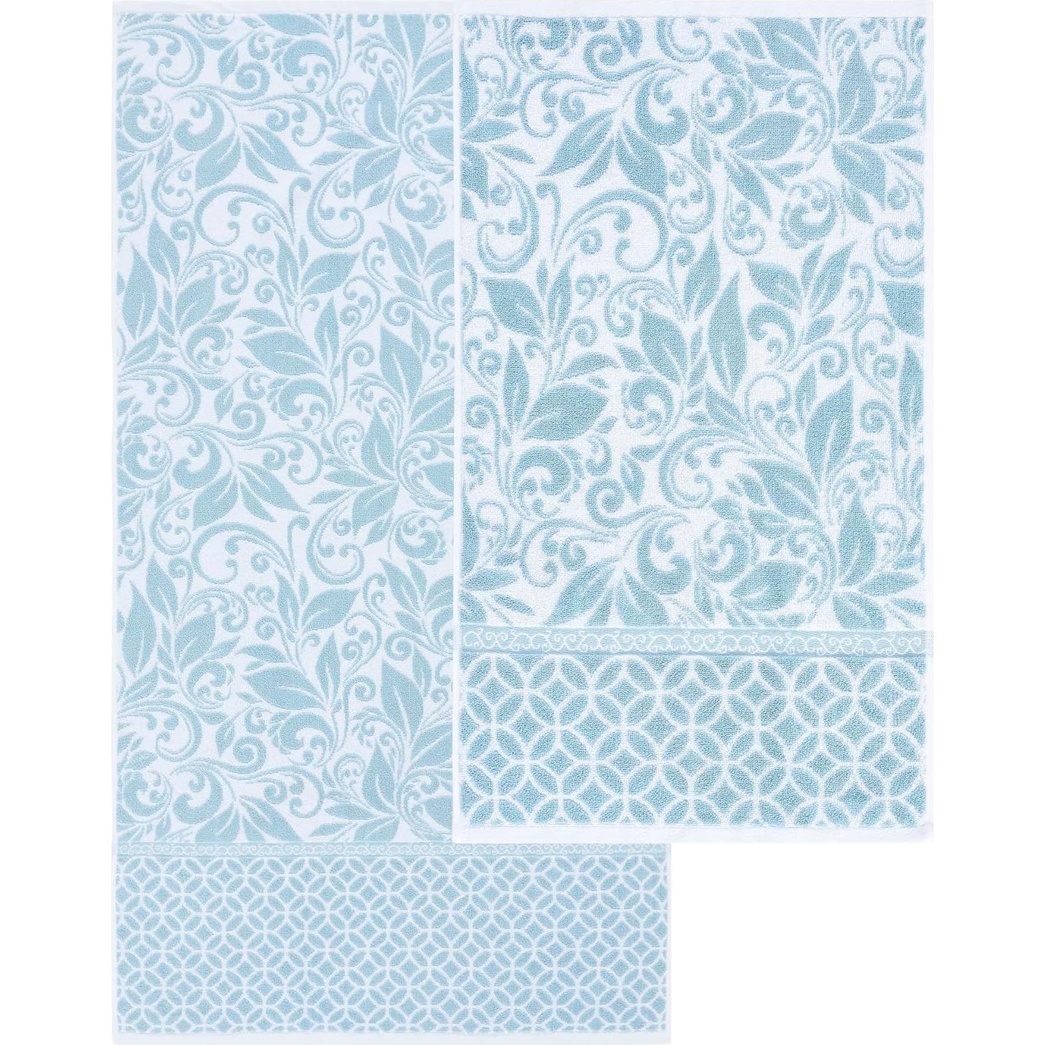 Juego de Toallas Modern Threads 100% Algodón 6 Piezas Azul Cielo