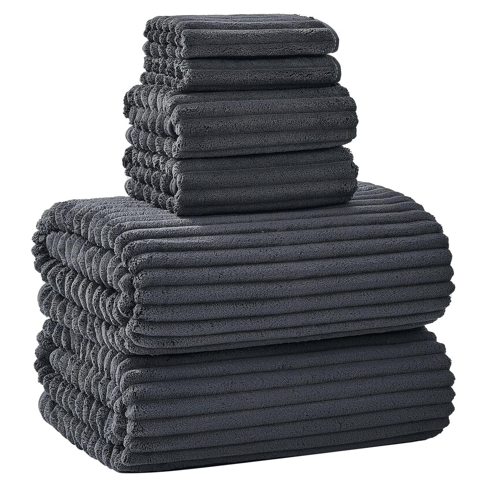 Juego de Toallas de Baño Extra Grande NALIVO 6 Piezas Gris