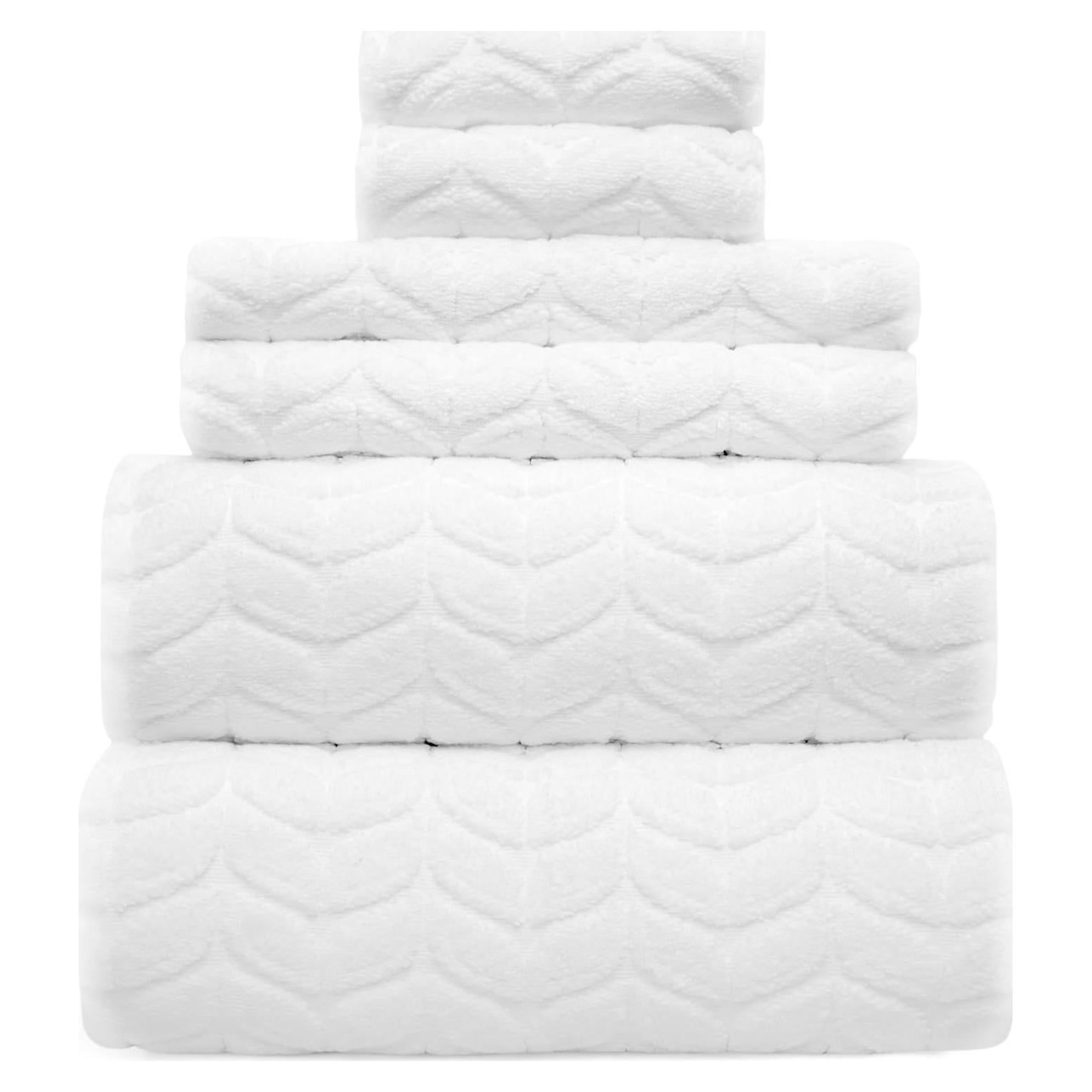 Juego de 6 Toallas de Baño Alusa Home 700 GSM 100% Algodón Blanco