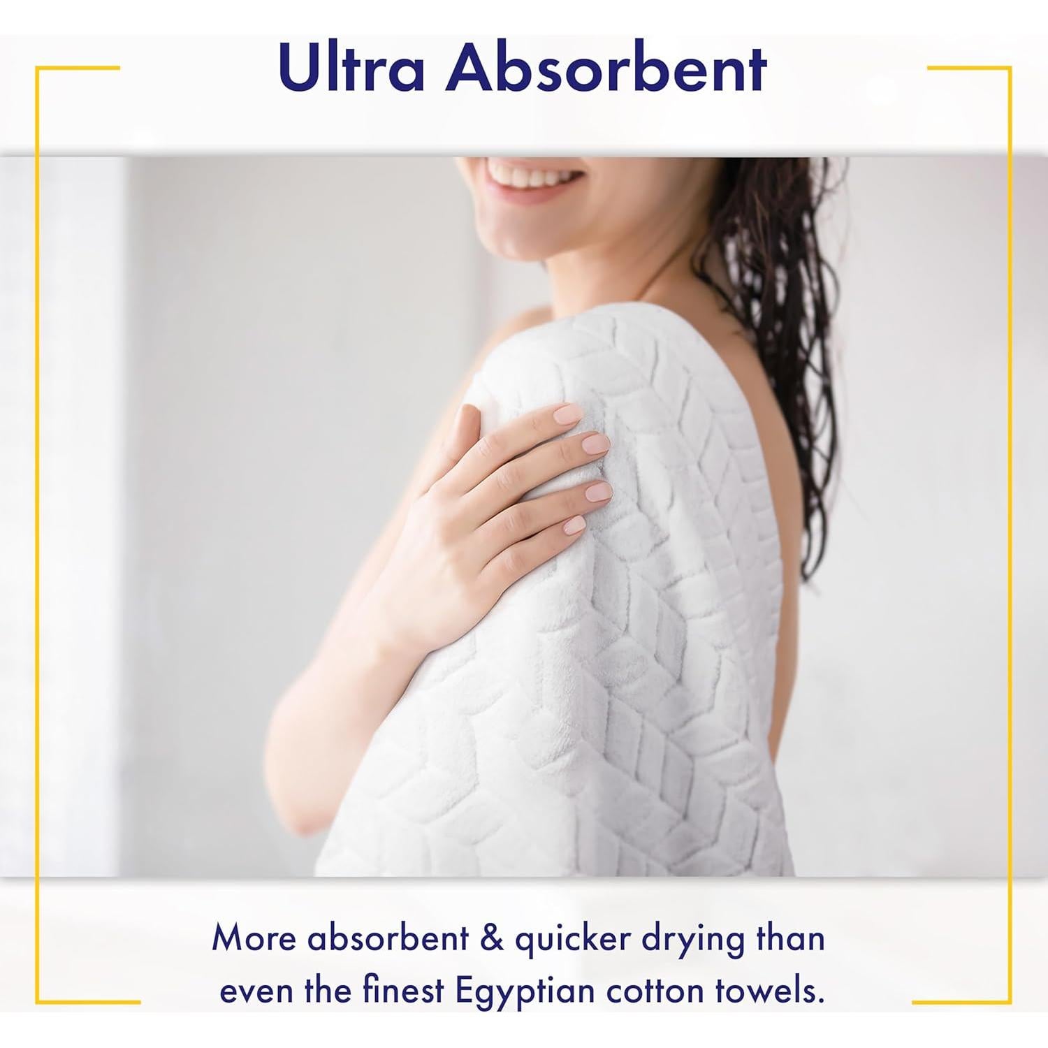 Juego de 6 Toallas de Baño Alusa Home 700 GSM 100% Algodón Blanco