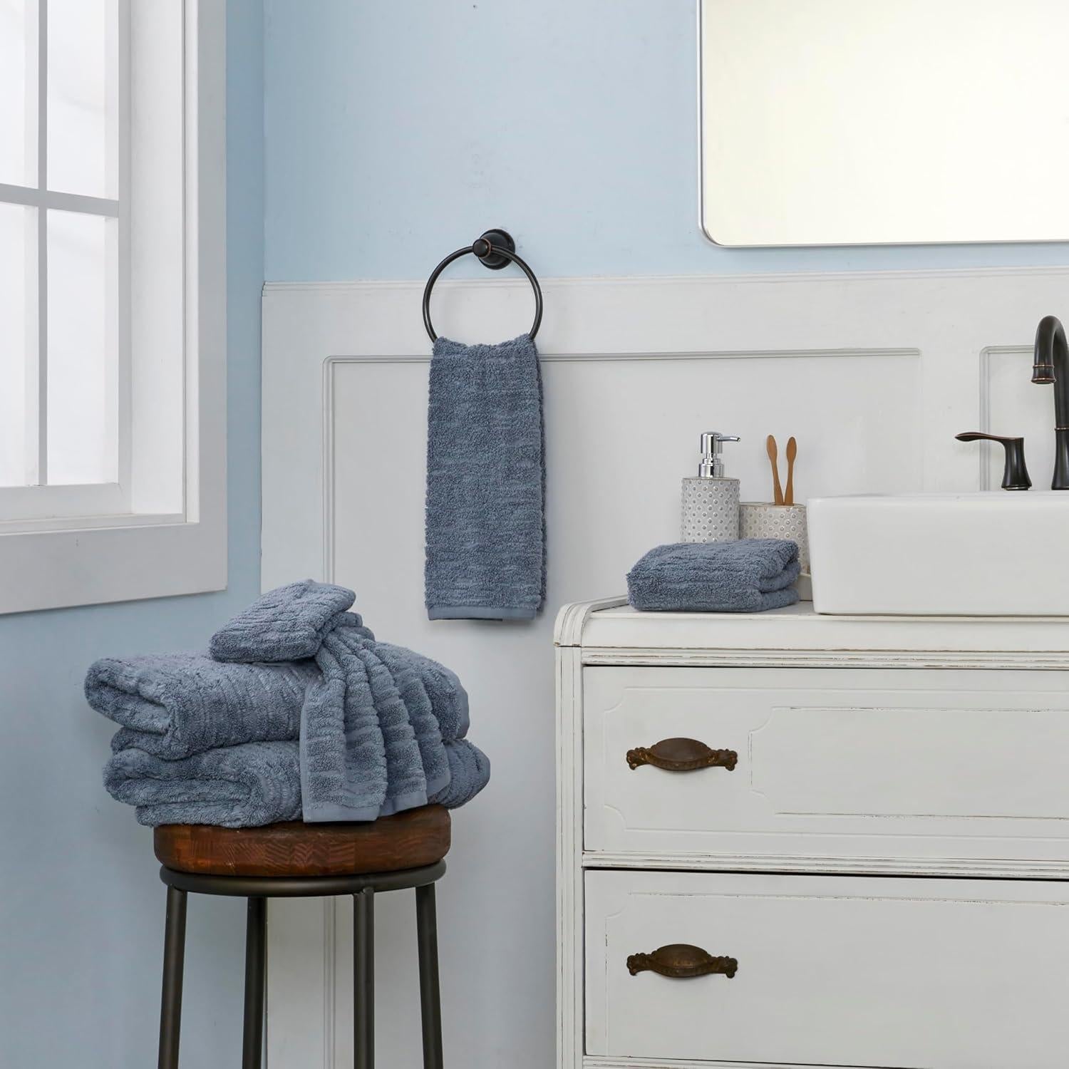 Conjunto de Toallas de Lujo SKL Home CloudSoft 6 Piezas Azul