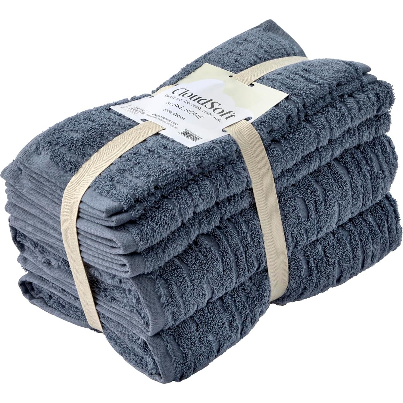 Conjunto de Toallas de Lujo SKL Home CloudSoft 6 Piezas Azul