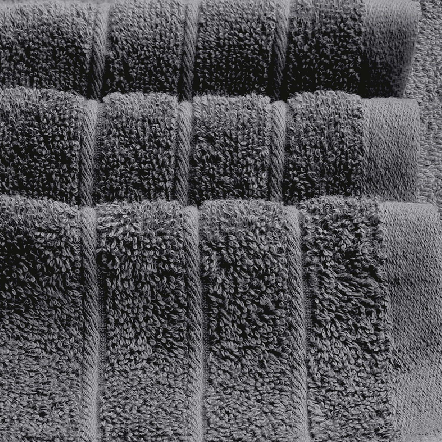 Set de Toallas Tens de 8 Piezas 100% Algodón Gris Oscuro