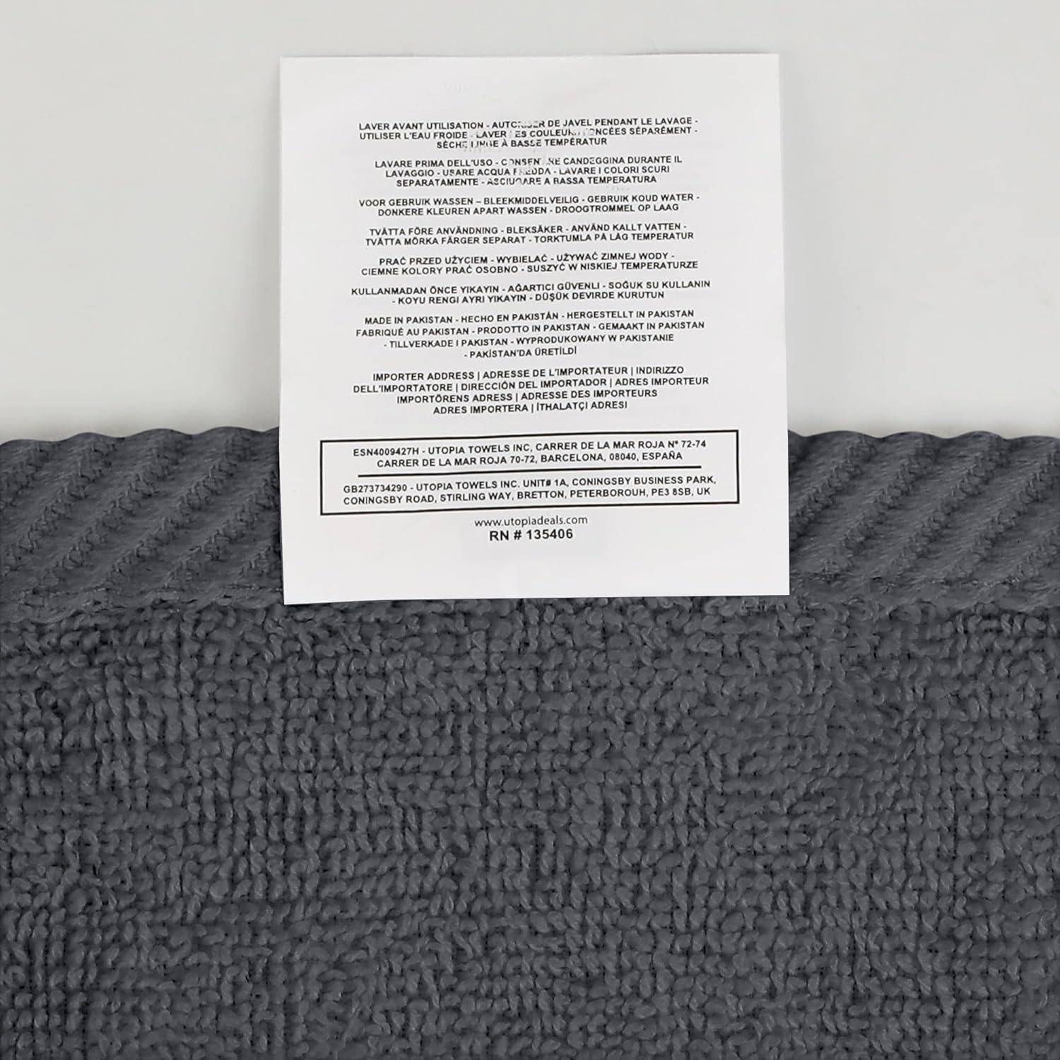 Juego de Toallas de Mano Utopia 6 Piezas 40x71 cm Algodón Gris