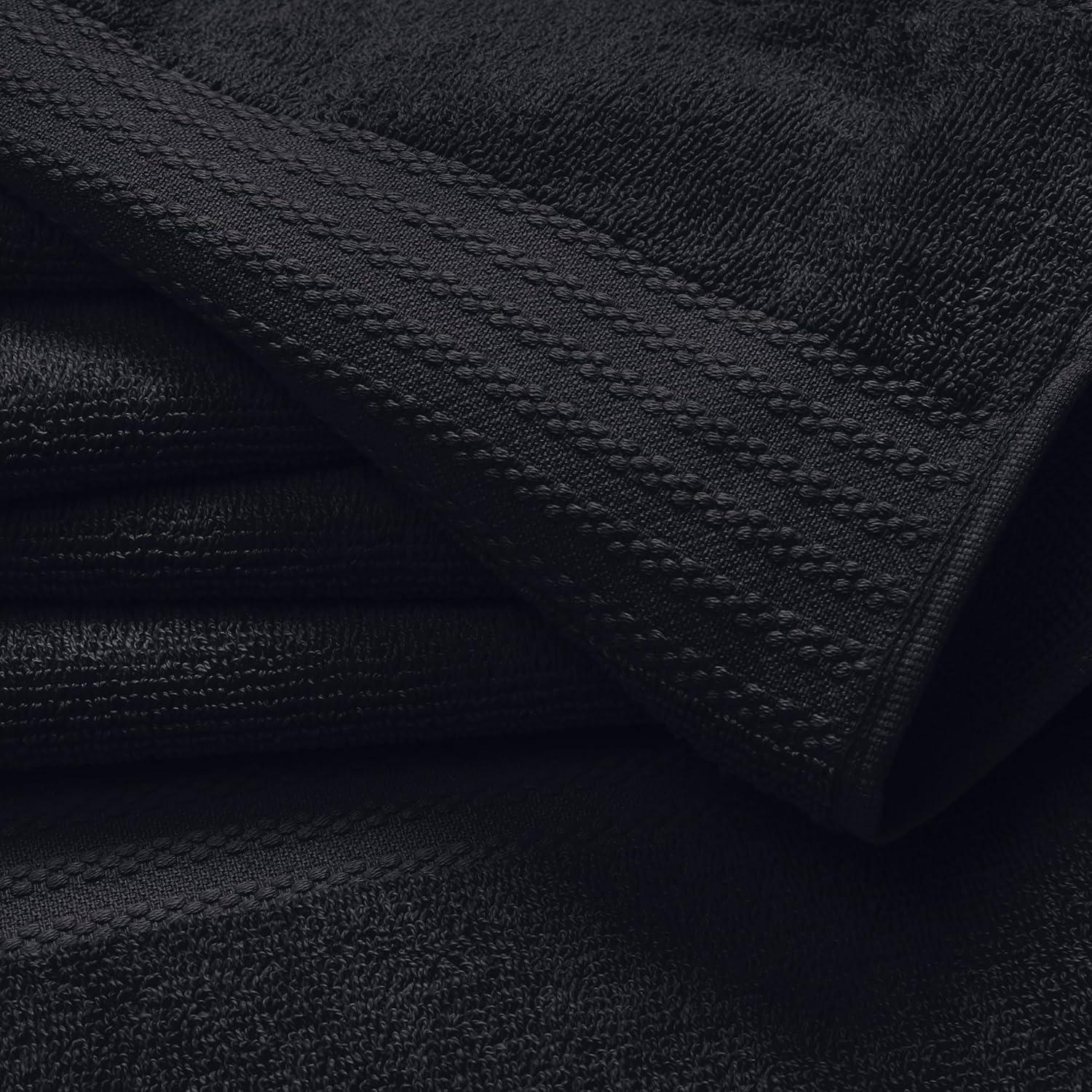 Conjunto de Toallas 8 Piezas GLAMBURG 100% Algodón Negro