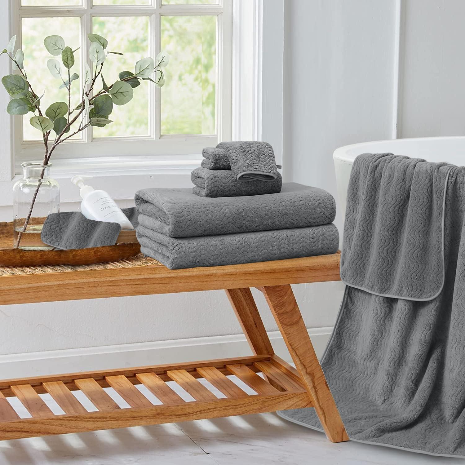 Juego de Toallas de Baño Jessy Home Gris 8 Piezas 600GSM