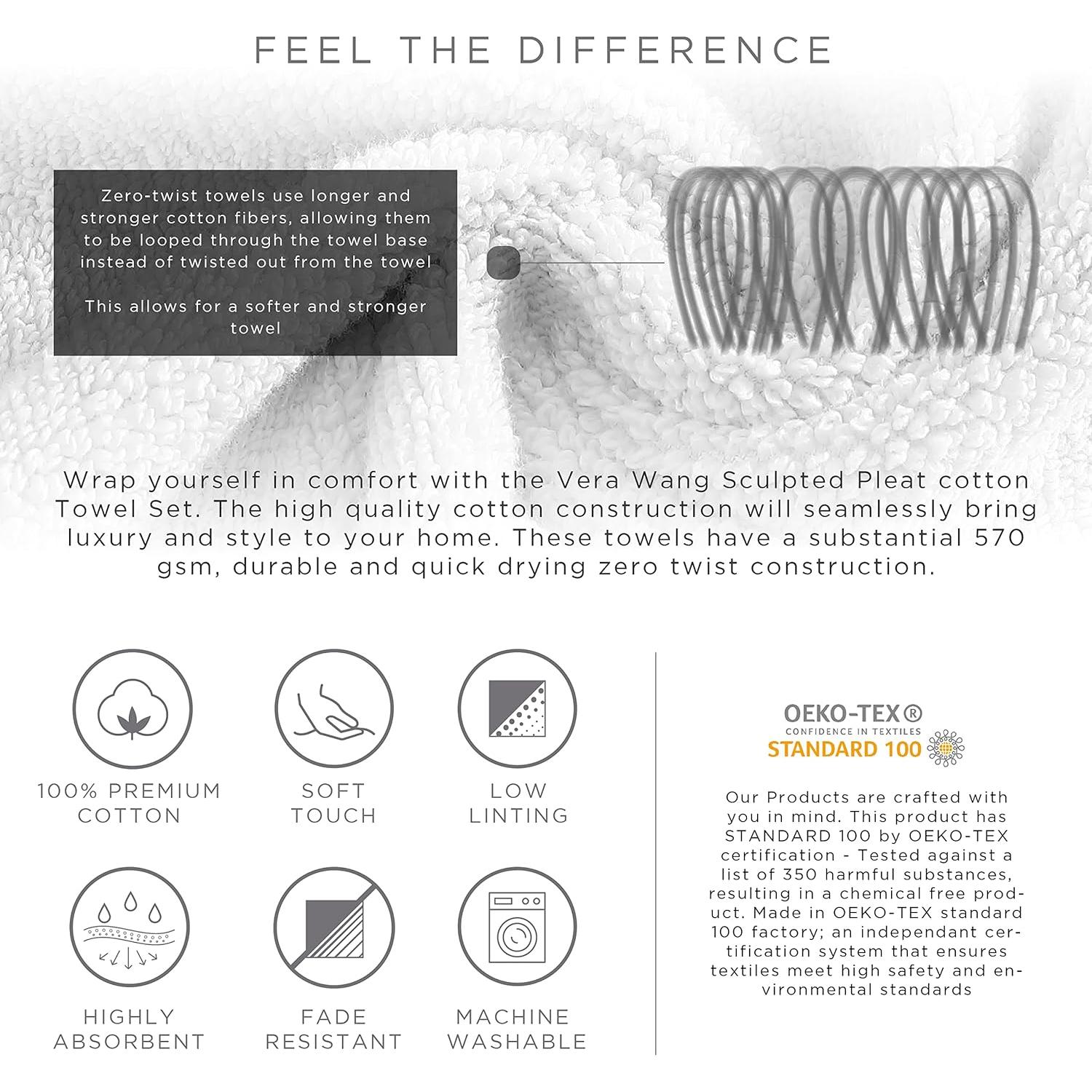 Juego de Toallas de Baño Vera Wang 100% Algodón 6 Piezas