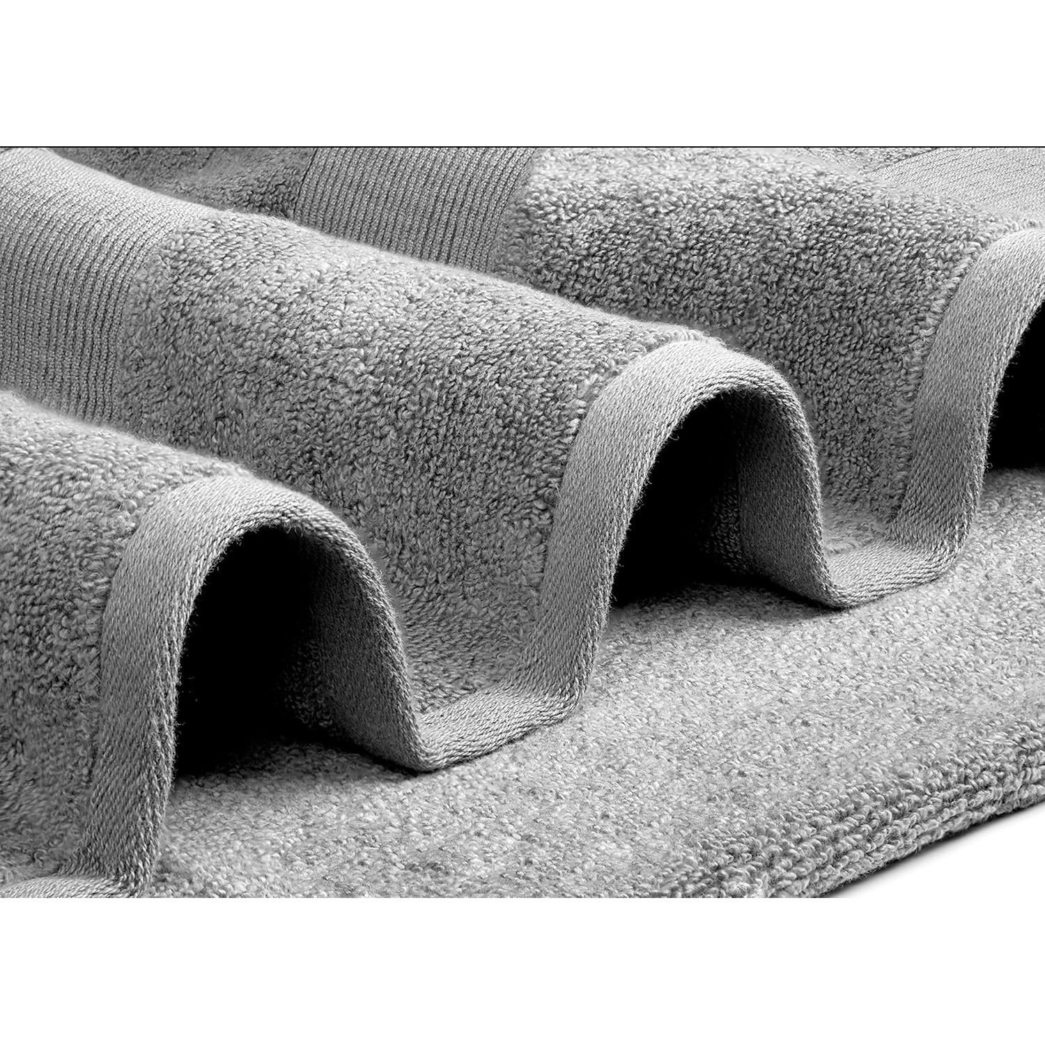 Juego de Toallas de Baño White Classic 8 Piezas Algodón Gris Humo