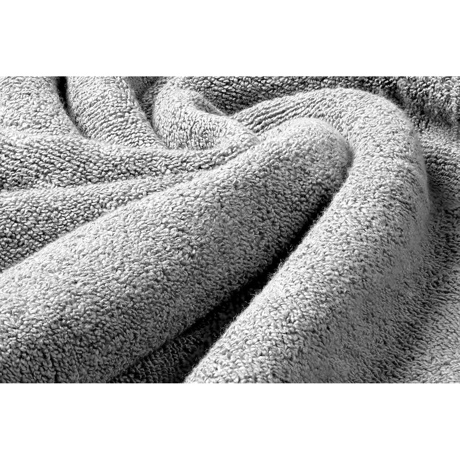 Juego de Toallas de Baño White Classic 8 Piezas Algodón Gris Humo