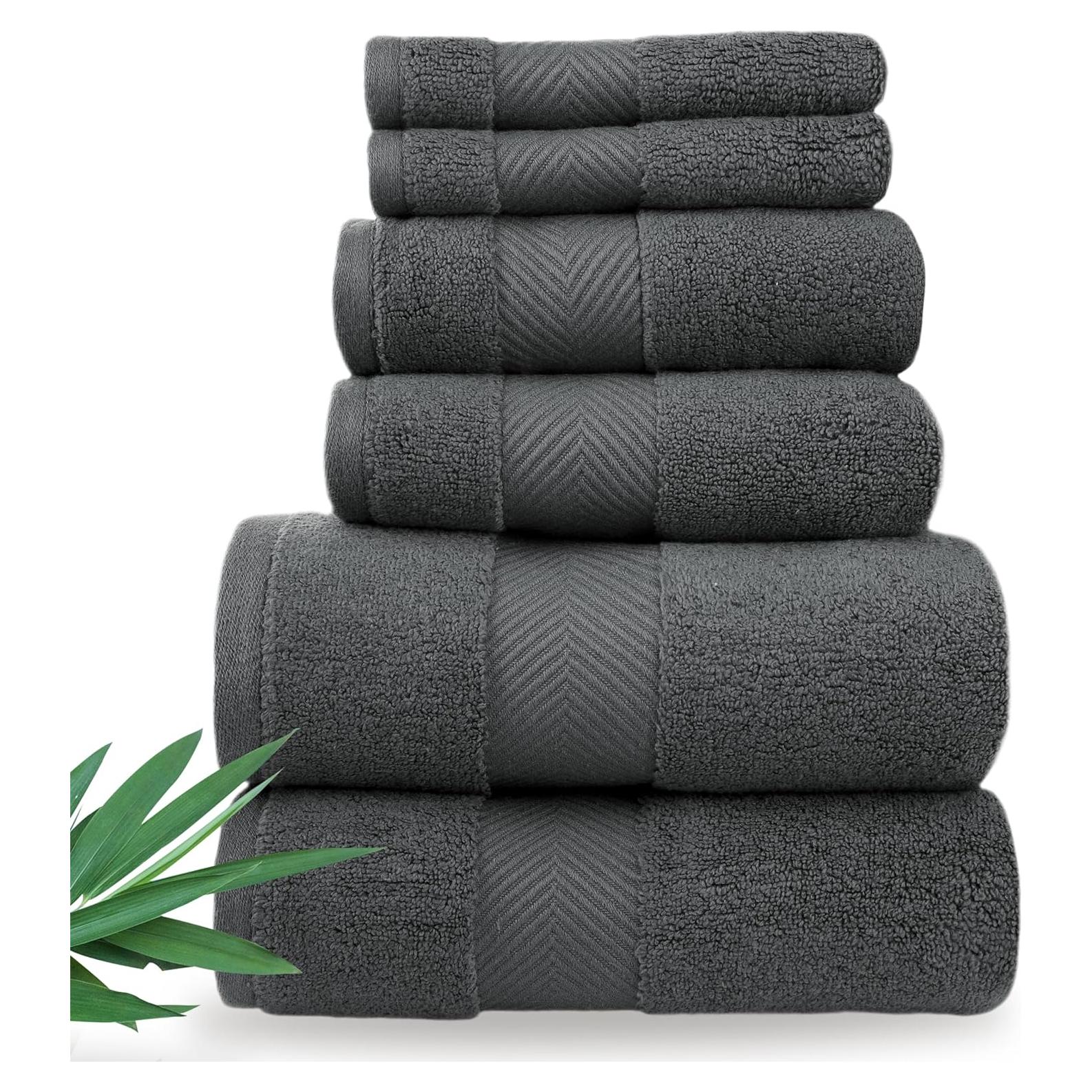 Juego de 6 Toallas de Baño Alusa Home Viscosa de Bambú 700 GSM