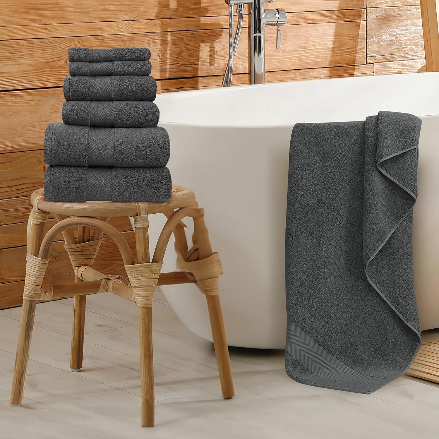 Juego de 6 Toallas de Baño Alusa Home Viscosa de Bambú 700 GSM