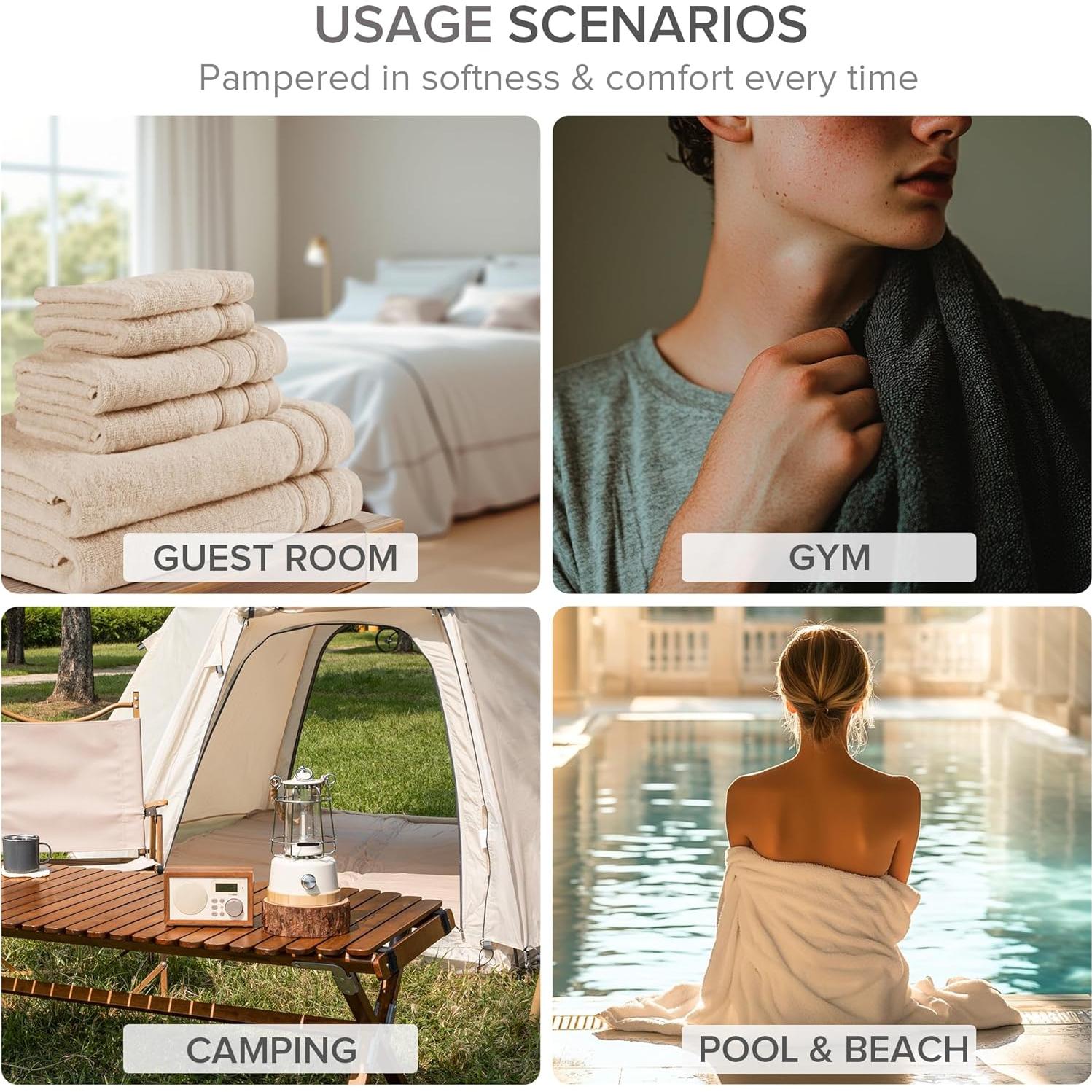 Juego de Toallas de Baño Comfort Spaces 12 Piezas 100% Algodón