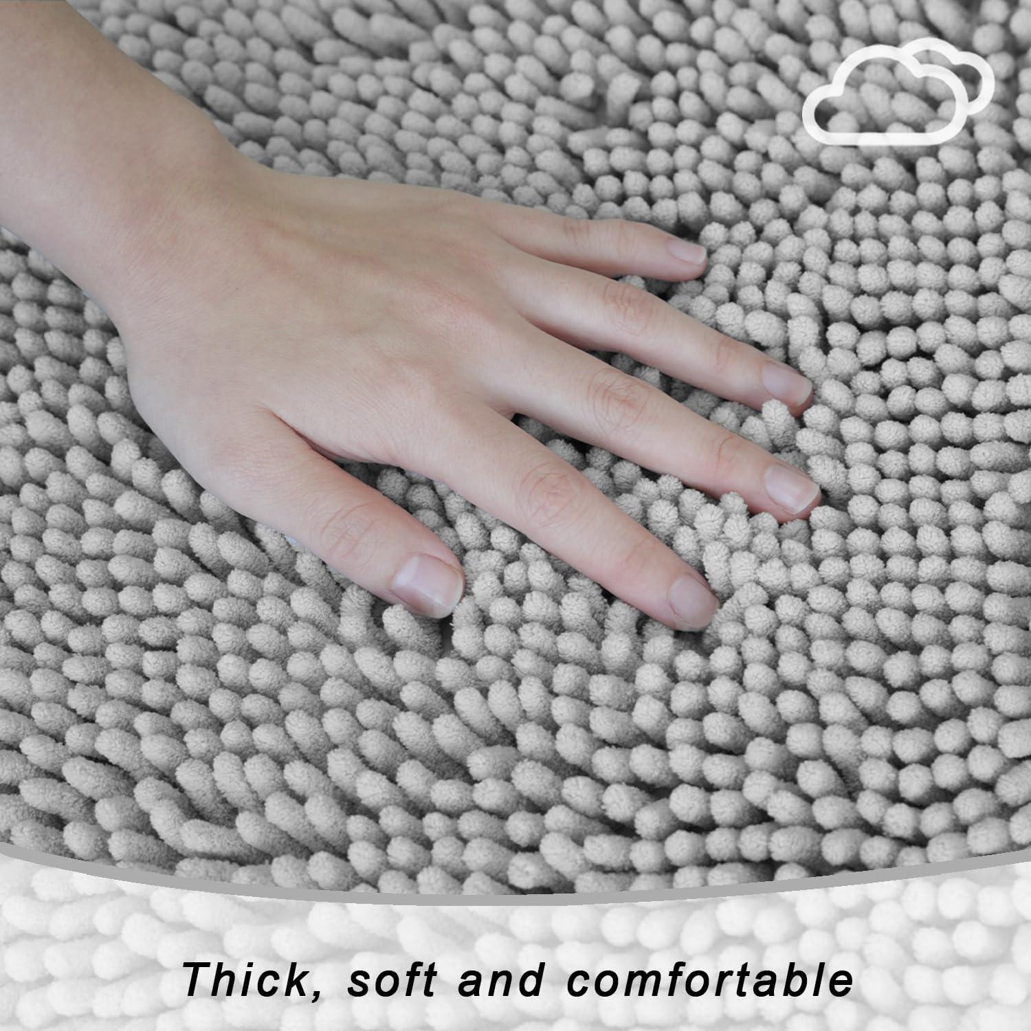 Conjunto de Alfombrillas de Baño BOANKODU 3 Piezas Gris Claro