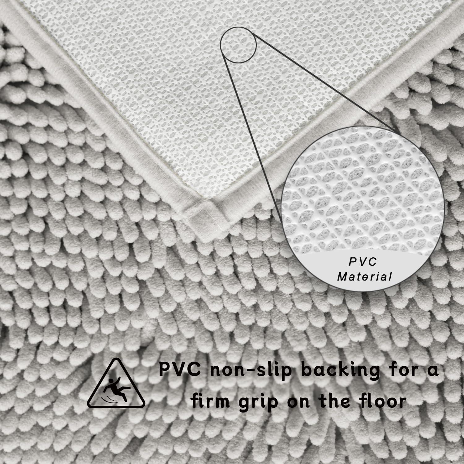 Conjunto de Alfombrillas de Baño BOANKODU 3 Piezas Gris Claro