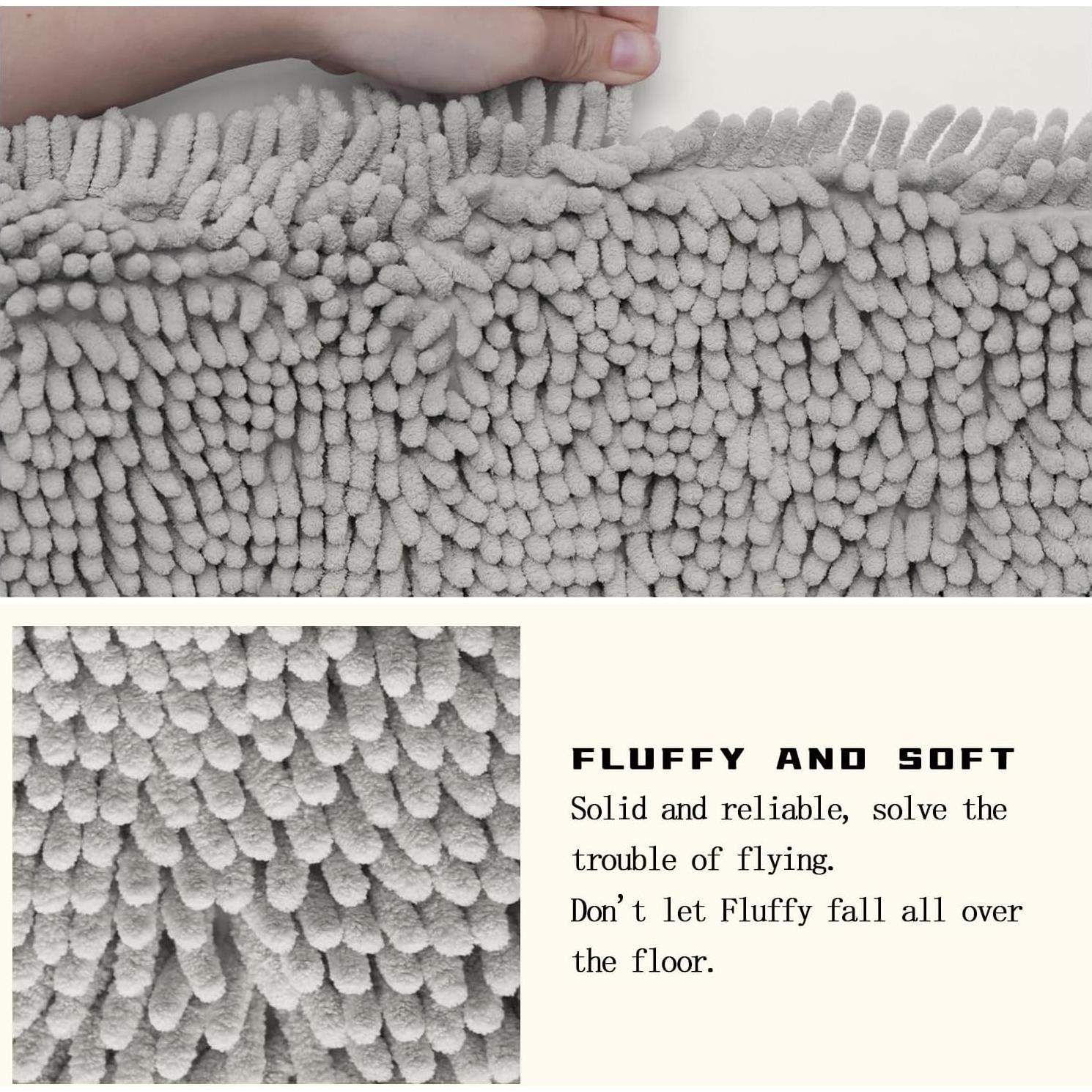 Conjunto de Alfombrillas de Baño BOANKODU 3 Piezas Gris Claro