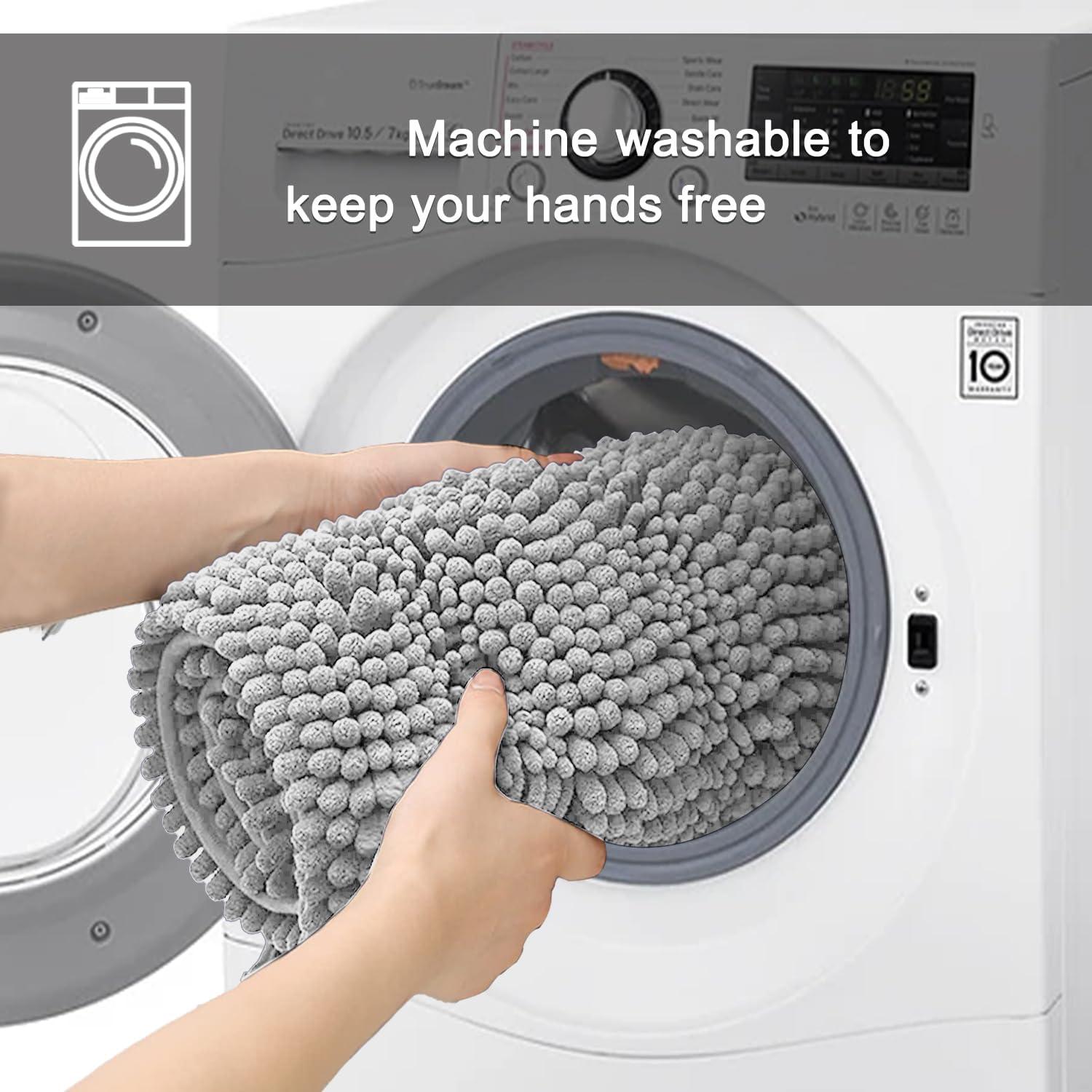 Conjunto de Alfombrillas de Baño BOANKODU 3 Piezas Gris Claro