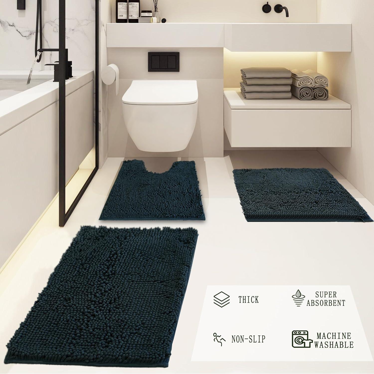 Conjunto de Alfombrillas de Baño Antideslizantes Flotstiga 3 Piezas