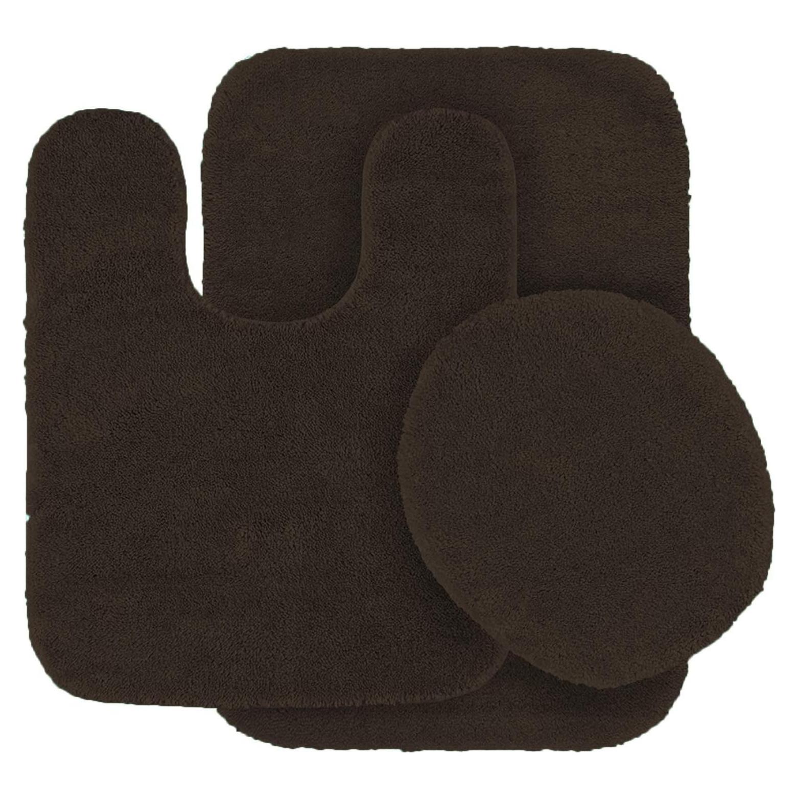 Juego de 3 Alfombras de Baño Mk Home Antideslizantes Marrón