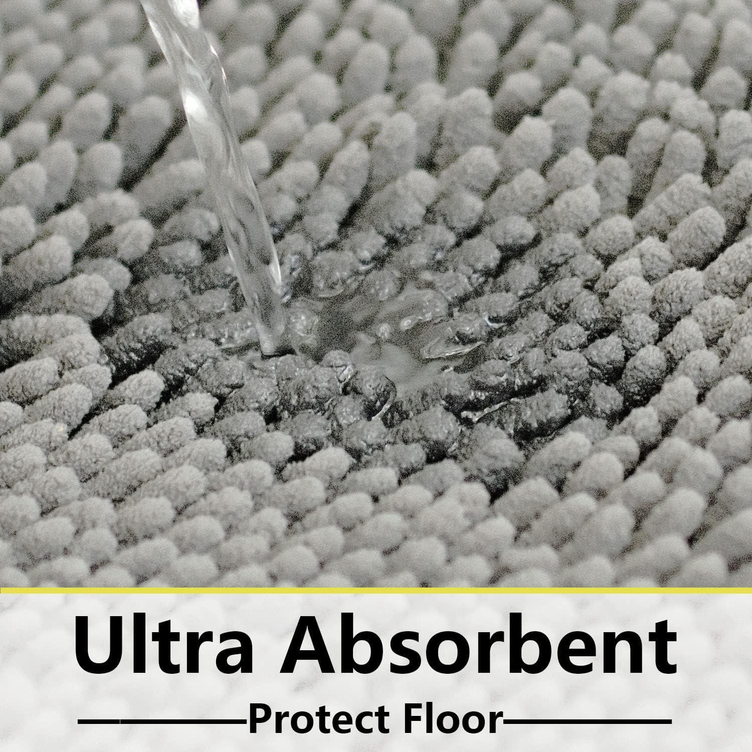 Juego de Alfombrillas de Baño BOANKODU 3 Piezas Gris Claro