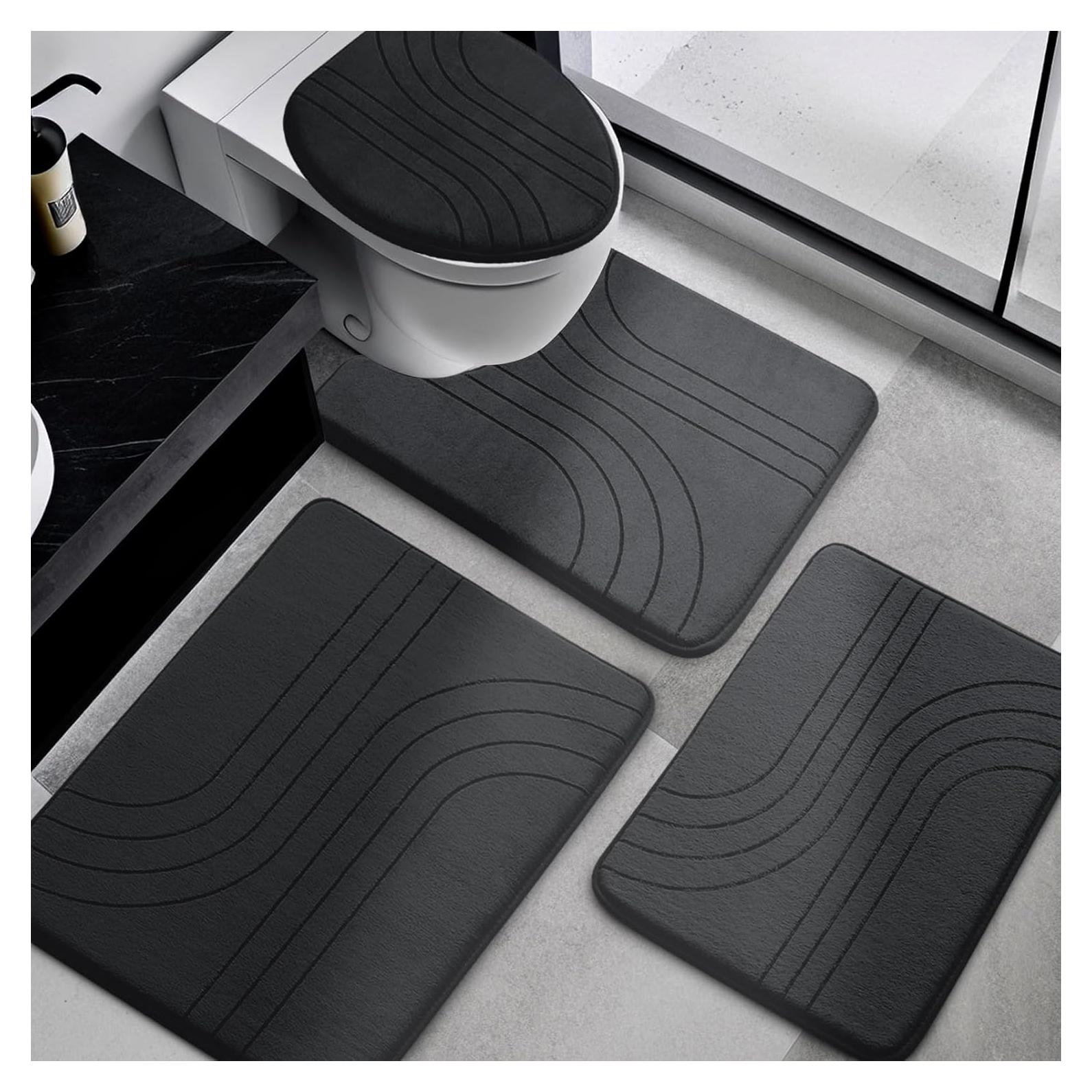 Conjunto de Alfombrillas de Baño YIHOUSE 4 Piezas Antideslizantes