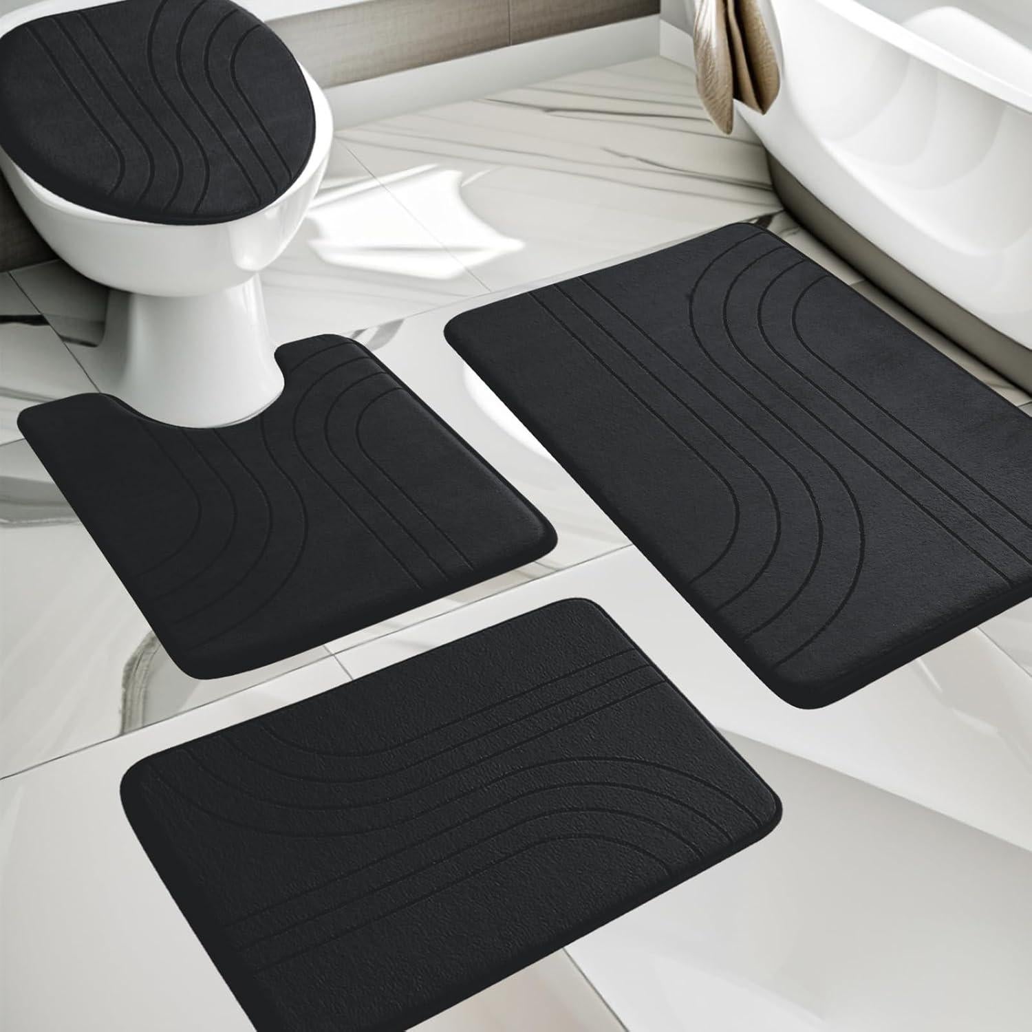 Conjunto de Alfombrillas de Baño YIHOUSE 4 Piezas Antideslizantes