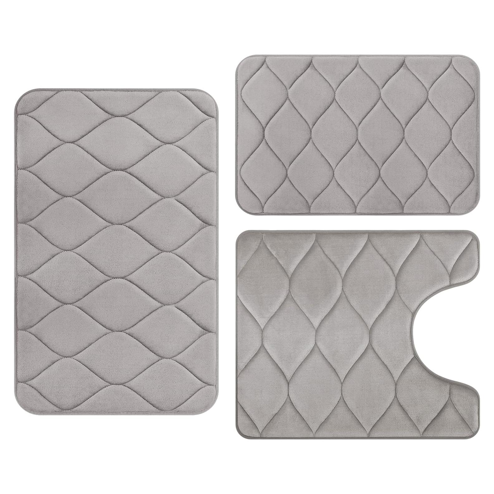 Juego de 3 Alfombrillas de Baño Colorxy - Antideslizantes y Lavables