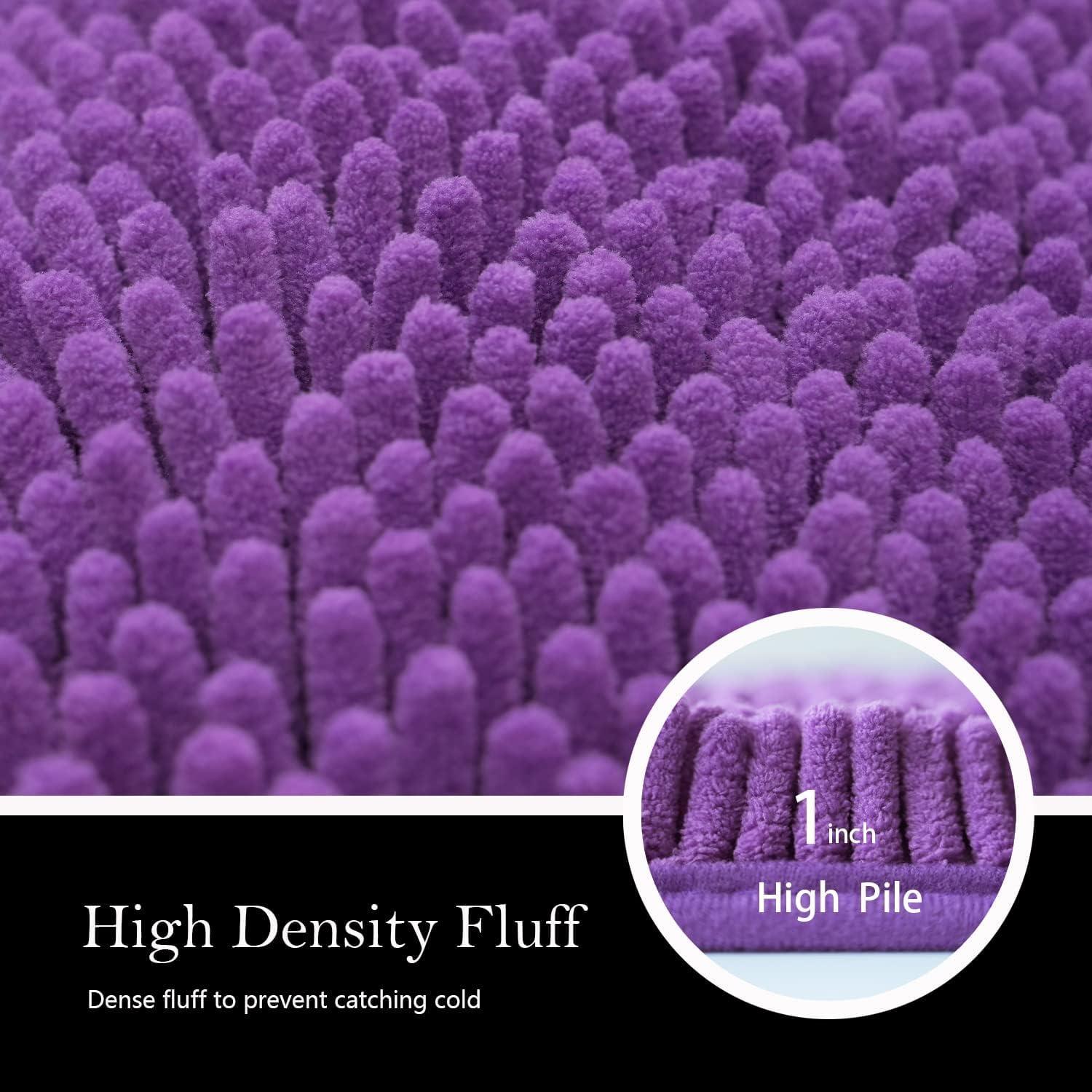 Juego de 3 Alfombrillas de Baño AINAHYVA Violeta Antideslizante