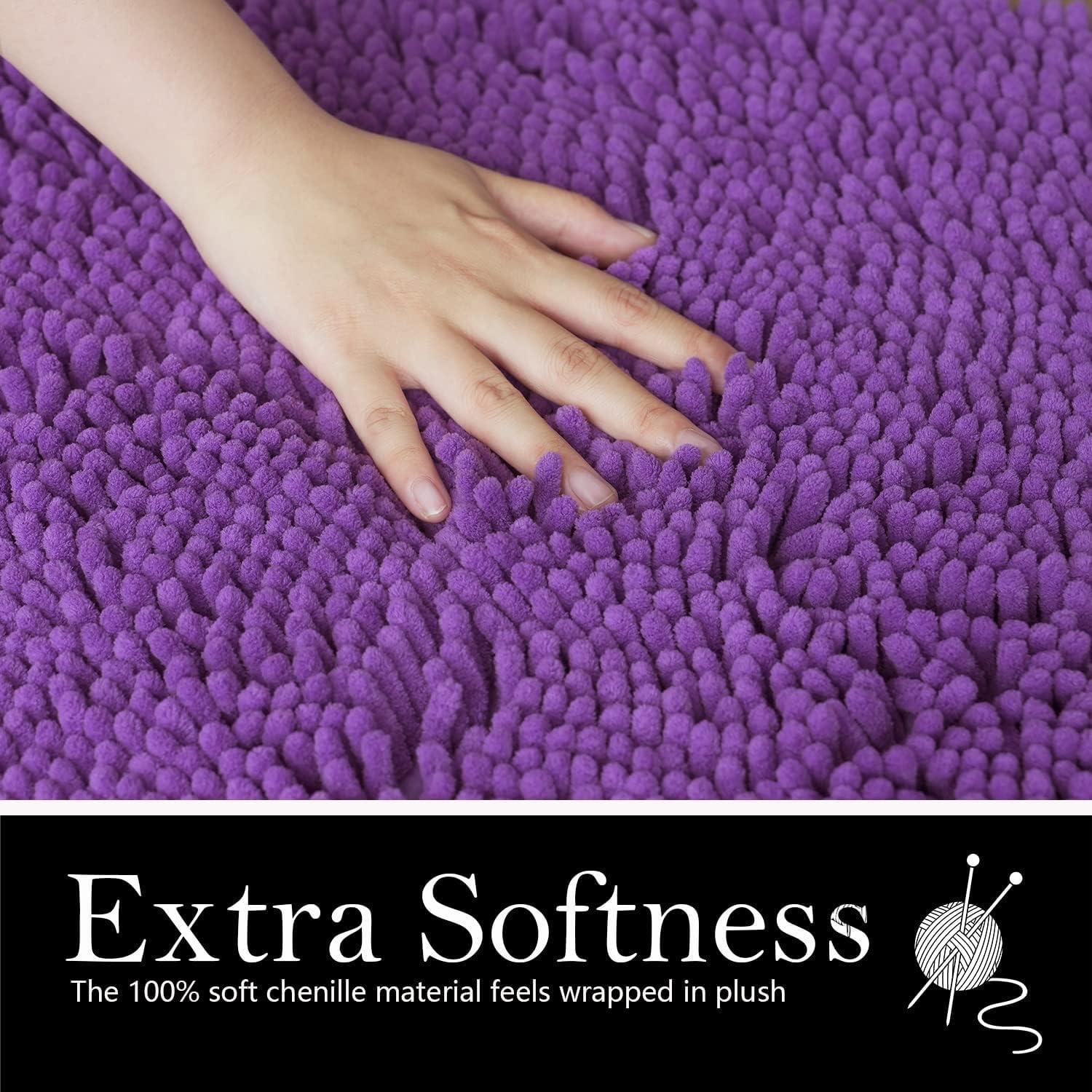 Juego de 3 Alfombrillas de Baño AINAHYVA Violeta Antideslizante