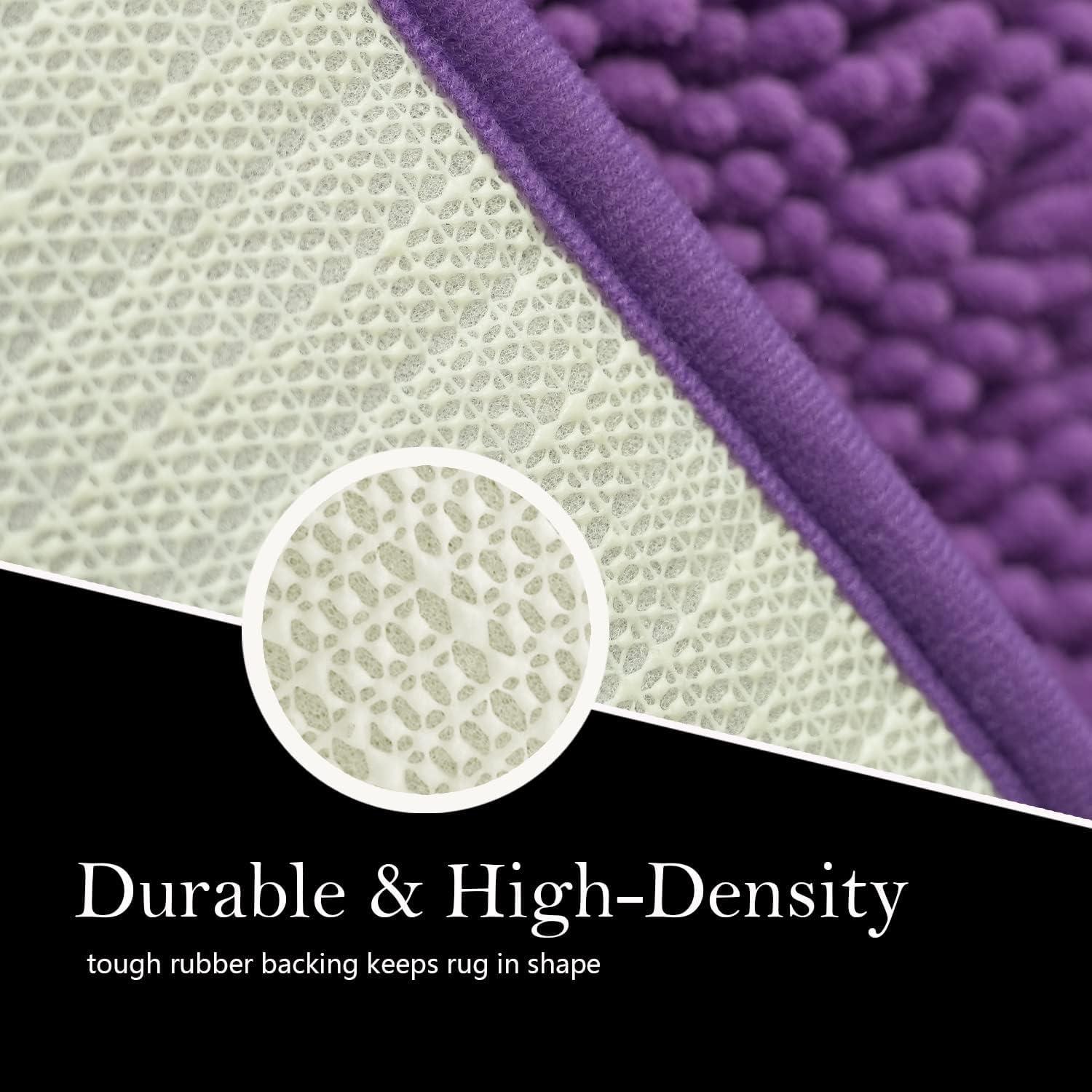 Juego de 3 Alfombrillas de Baño AINAHYVA Violeta Antideslizante