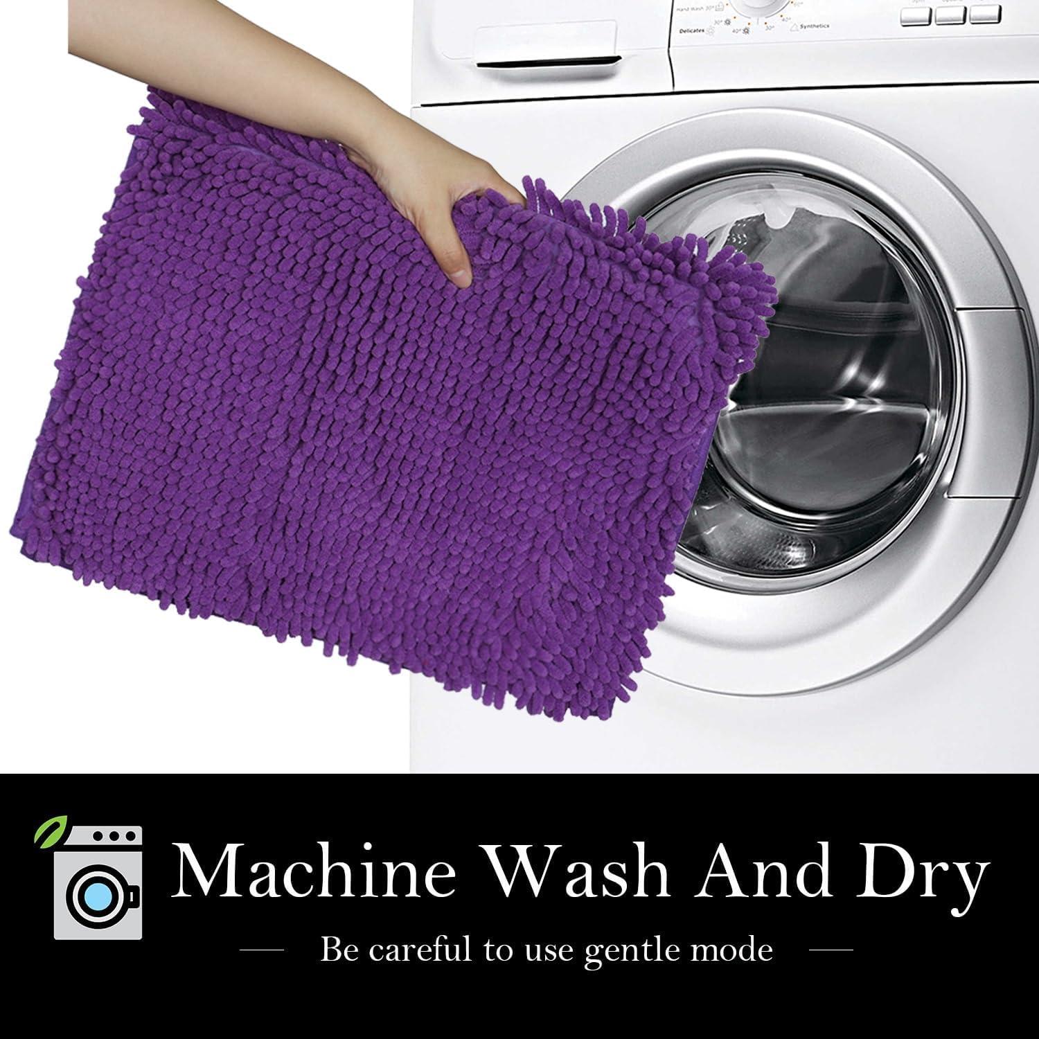 Juego de 3 Alfombrillas de Baño AINAHYVA Violeta Antideslizante