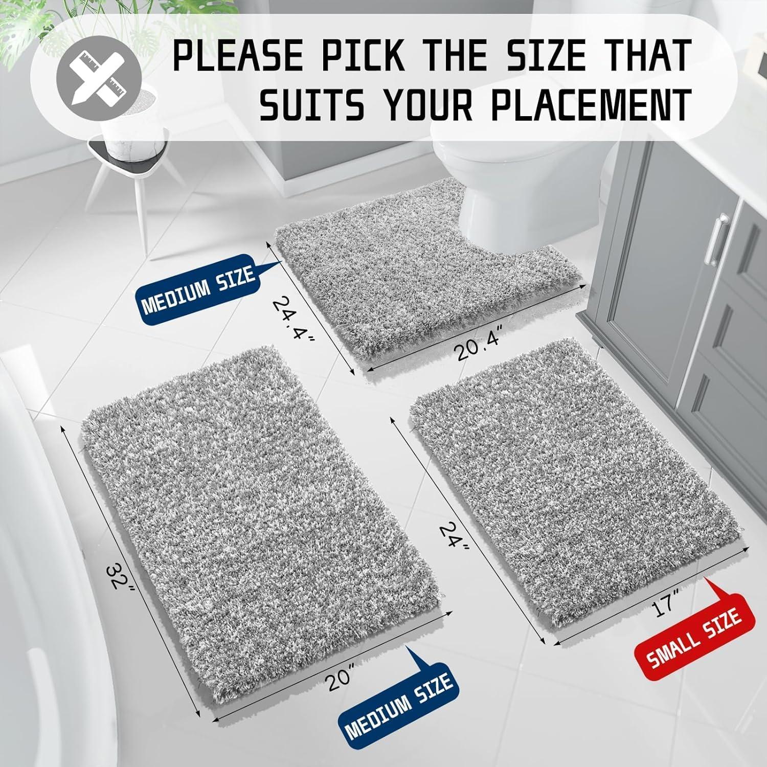 Conjunto de Alfombrillas de Baño Yimobra 3 Piezas Antideslizantes