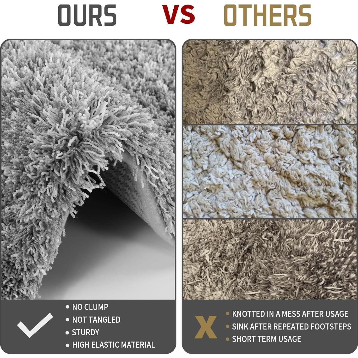 Conjunto de Alfombrillas de Baño Yimobra 3 Piezas Antideslizantes